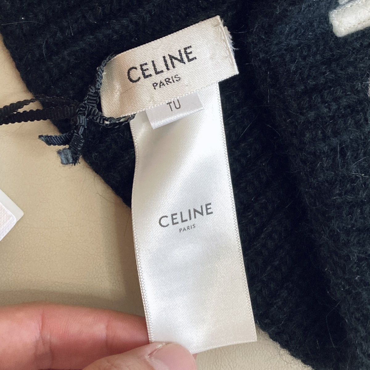 Celine CELINE BY HEDI SLIMANE 21AW EMBROIDERED LOGO WOOL HEADBAND Size ONE SIZE - 3 Thumbnail