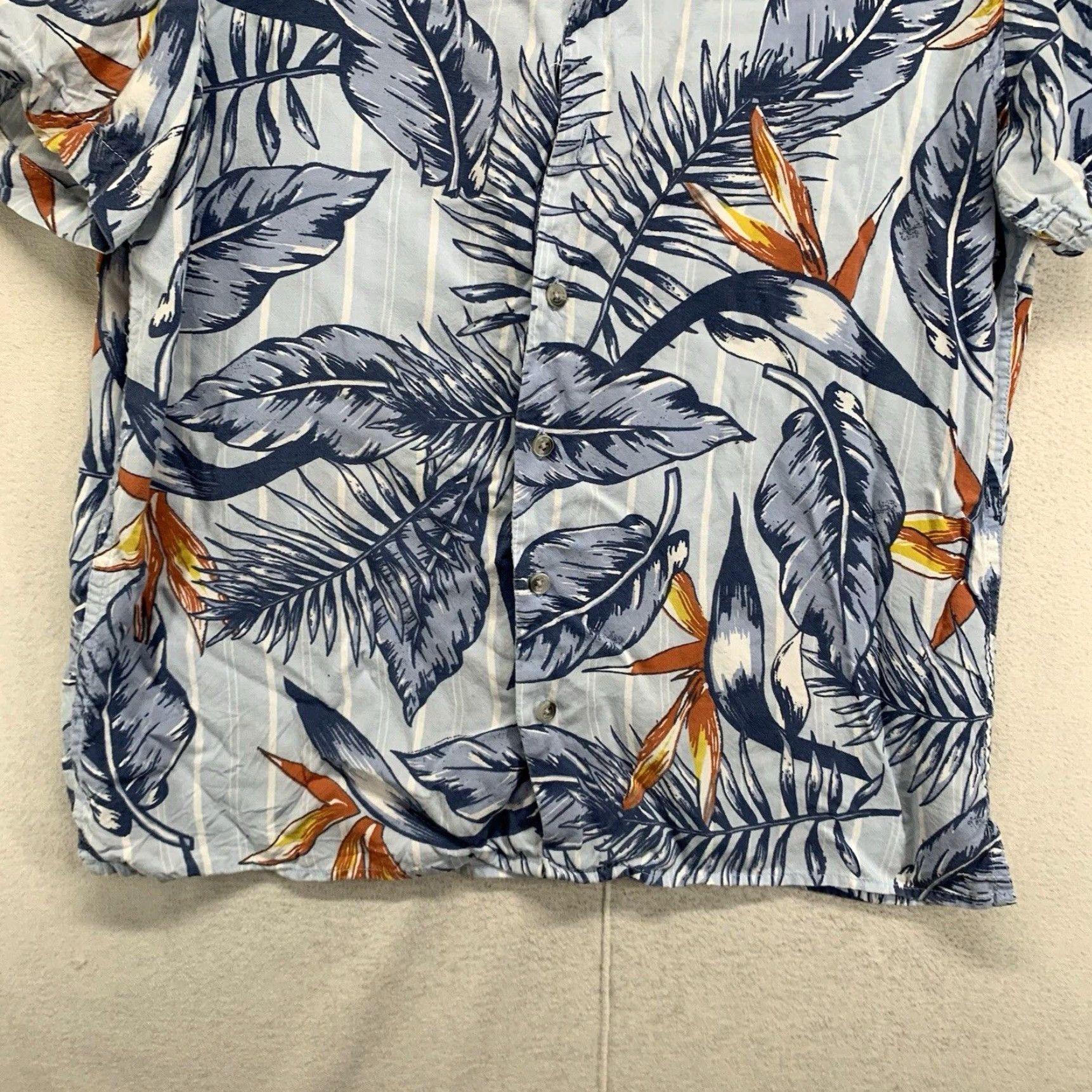 Paradise VINTAGE Hawaiian Shirt Men Medium Light Blue Palm Birds of Paradise 100% Rayon Casual Summer Size US M / EU 48-50 / 2 - 4 Thumbnail