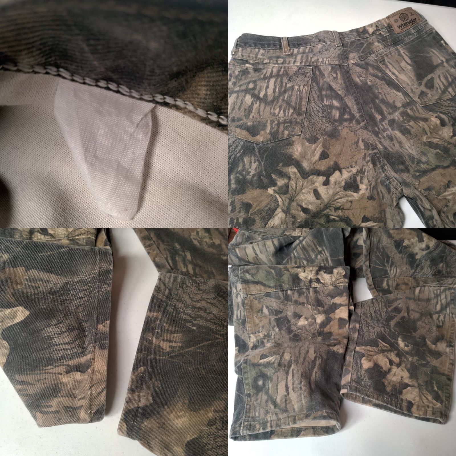 Wrangler VINTAGE Wrangler Jeans Men 36x33 Camouflage Double Knee Hunting Mossy Oak Denim 5-Pocket Straight Size US 36 / EU 52 - 8 Thumbnail
