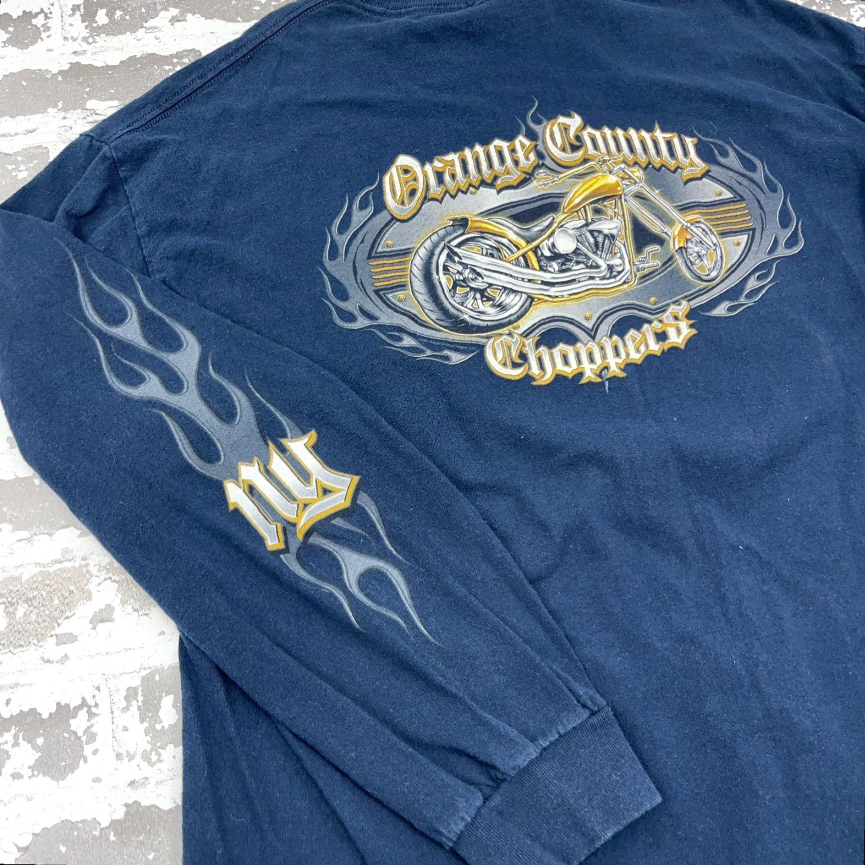 Vintage Vintage Orange County Choppers Shirt Men XL Blue Tee OCC Y2K Fire Flames Tattoo Shirt Size US XL / EU 56 / 4 - 3 Thumbnail