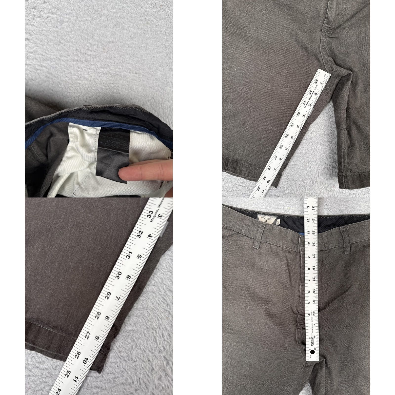 Volcom Volcom Mens Chino Shorts Flat Front 34 Gray Inseam 10 Stretch Pockets Regular Summer Casual Clothing Size US 34 / EU 50 - 8 Thumbnail