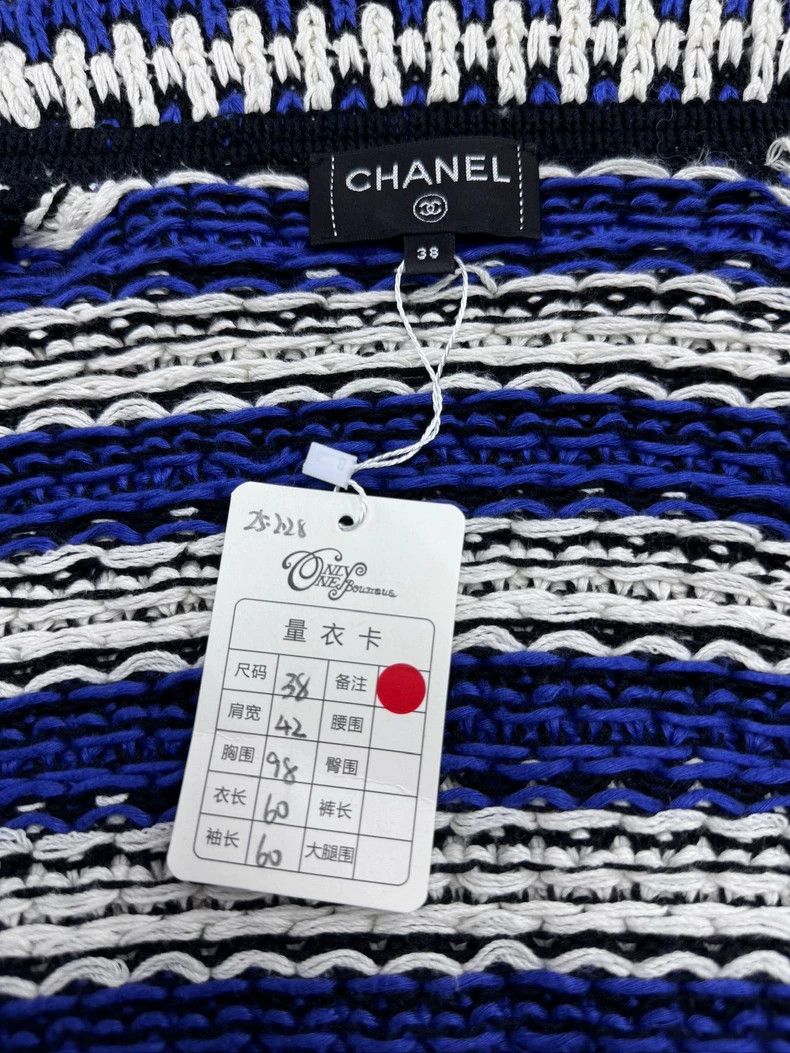 Chanel Chanel Blue and white striped knitted cardigan coat Size XS / US 0-2 / IT 36-38 - 5 Thumbnail