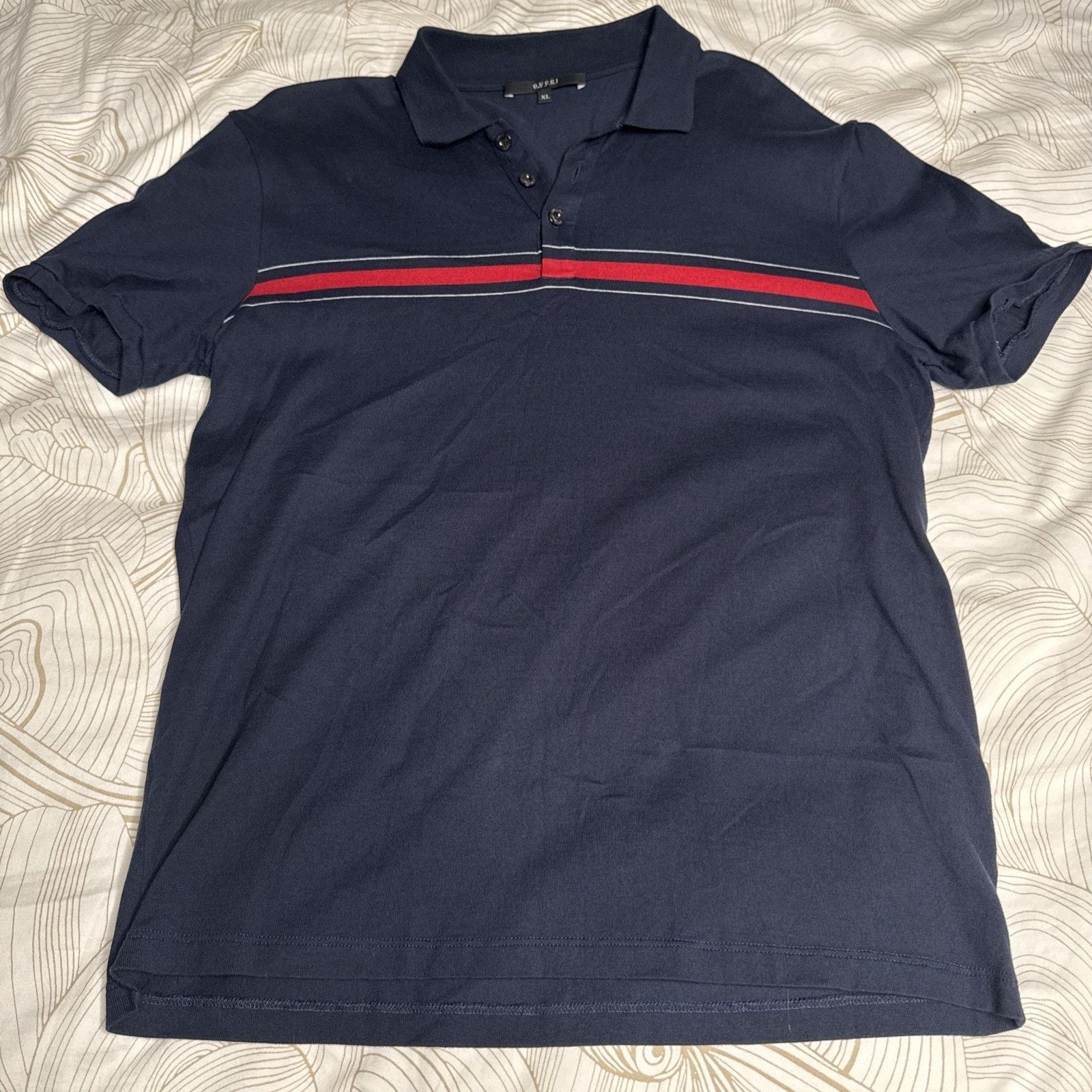 Gucci Authentic Men’s Gucci Web Accent Striped Polo Shirt, Size XL Size US XL / EU 56 / 4 - 4 Thumbnail