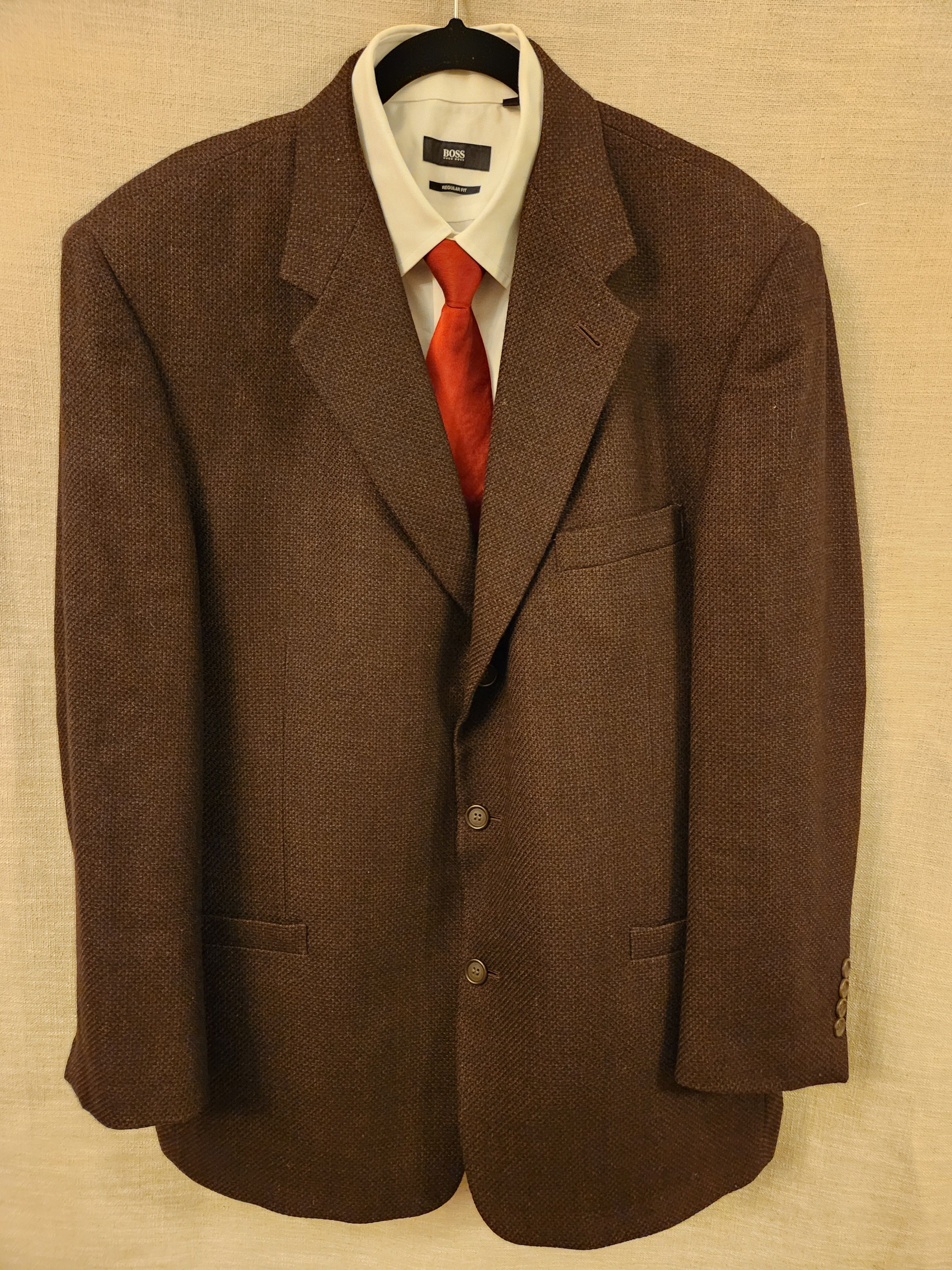 Daniel Hechter NWOT 100% Wool Brown Textured 3 Button Blazer Size 46R - 1 Thumbnail