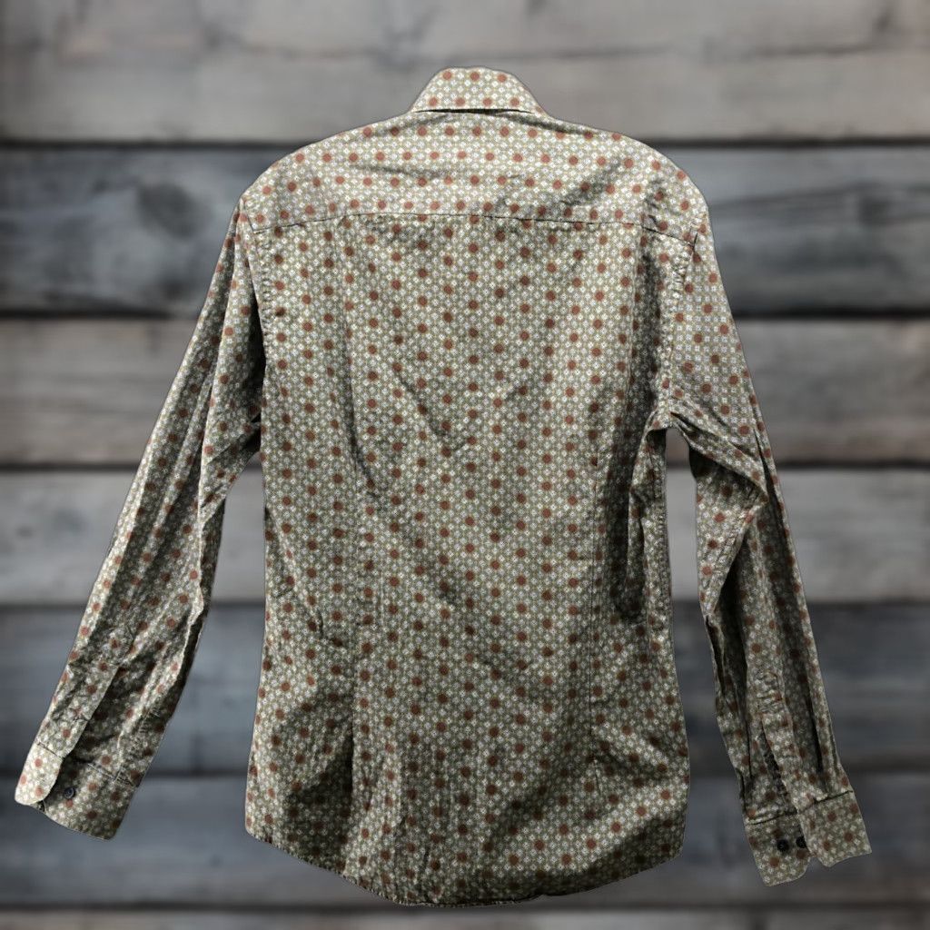 Olive Kurt River Long Sleeve Shirt Mens S Slim Fit Olive Green Burgundy Geo Print Shirt (Geometric) Button-Up Collared-Down Vintage? No — exclude. Size US S / EU 44-46 / 1 - 1 Thumbnail