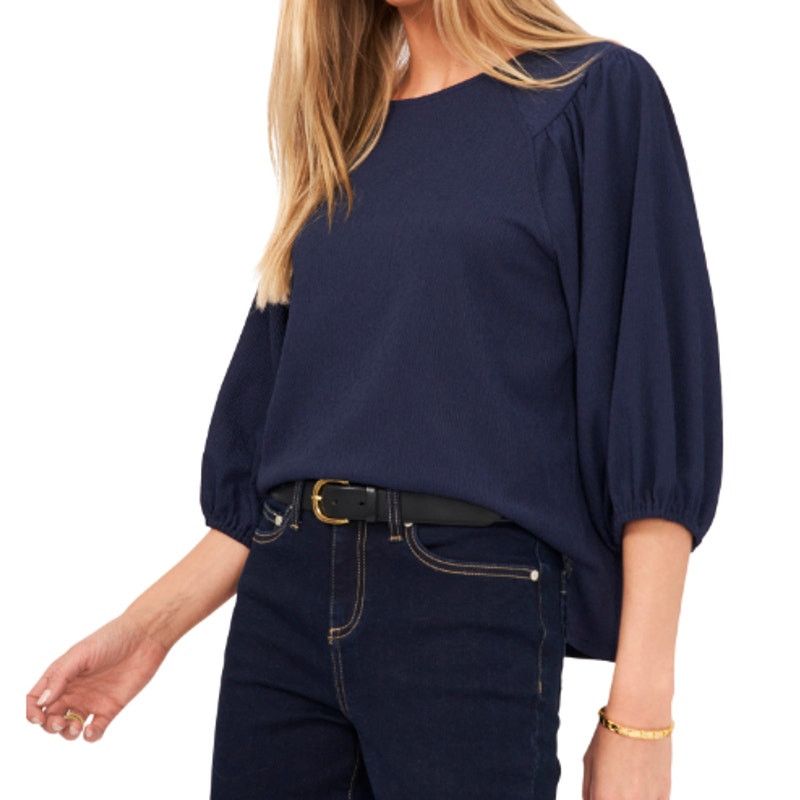 Vince Camuto Vince Camuto Puff Sleeve Knit Top in Blue, Size S Size S / US 4 / IT 40 - 1 Preview