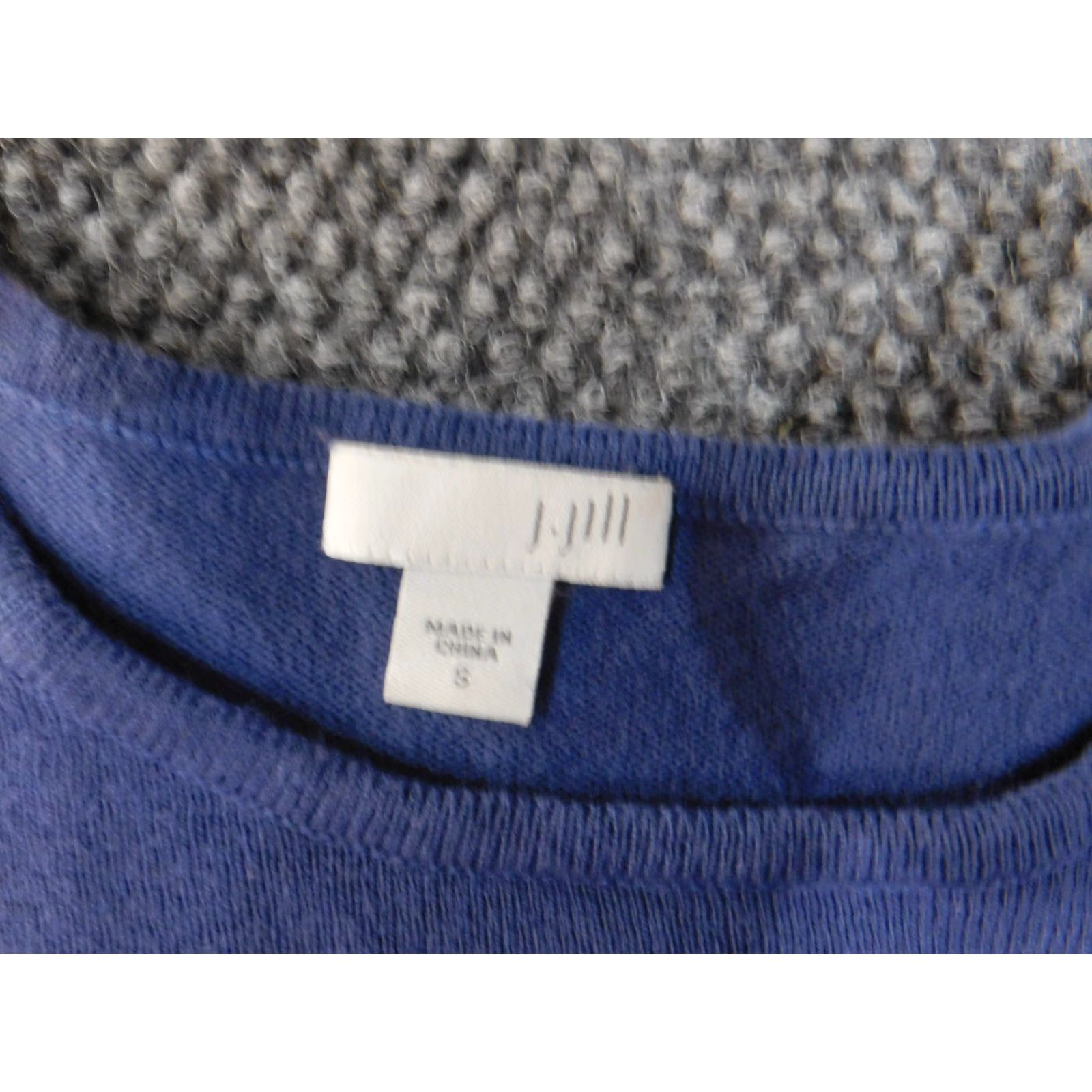 J. Jill J. Jill Sweater Small Blue Womens Pullover Crew Neck Cable-Knit Cotton Viscose Raglan Sleeve Long Sleeve Size S / US 4 / IT 40 - 4 Thumbnail