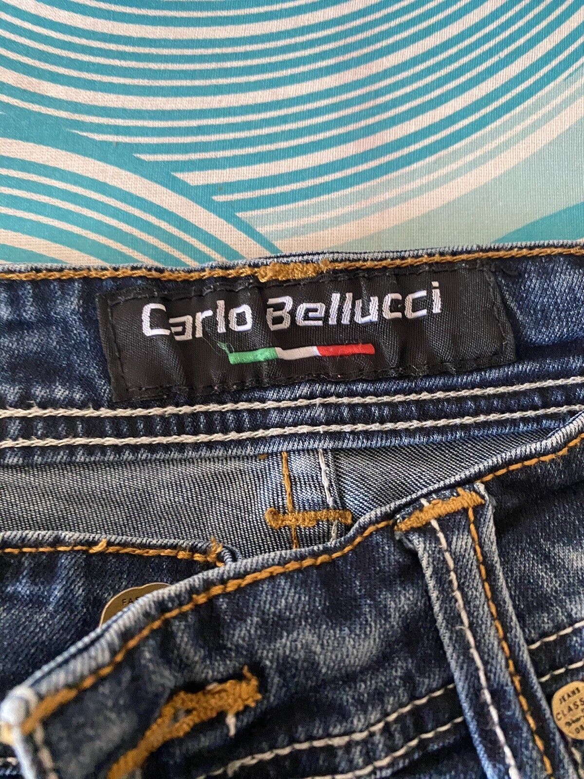 Vintage Carlo Bellucci Mens Jeans Blue Size 32 Straight Sk47 Size US 32 / EU 48 - 5 Thumbnail