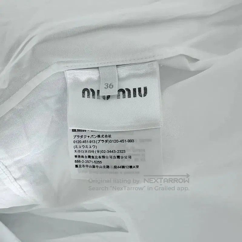 Miu Miu Miu Miu White Cotton Blend Dress . Size M / US 6-8 / IT 42-44 - 4 Thumbnail
