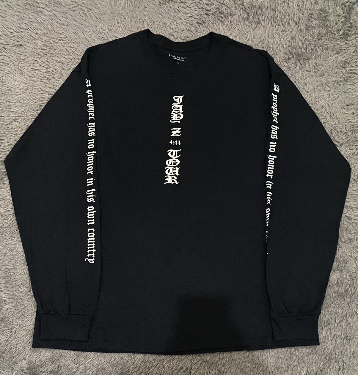 image of Band Tees x Fear Of God Longsleeve Fog X Jay Z The Forum in Black, Men's (Size XL)