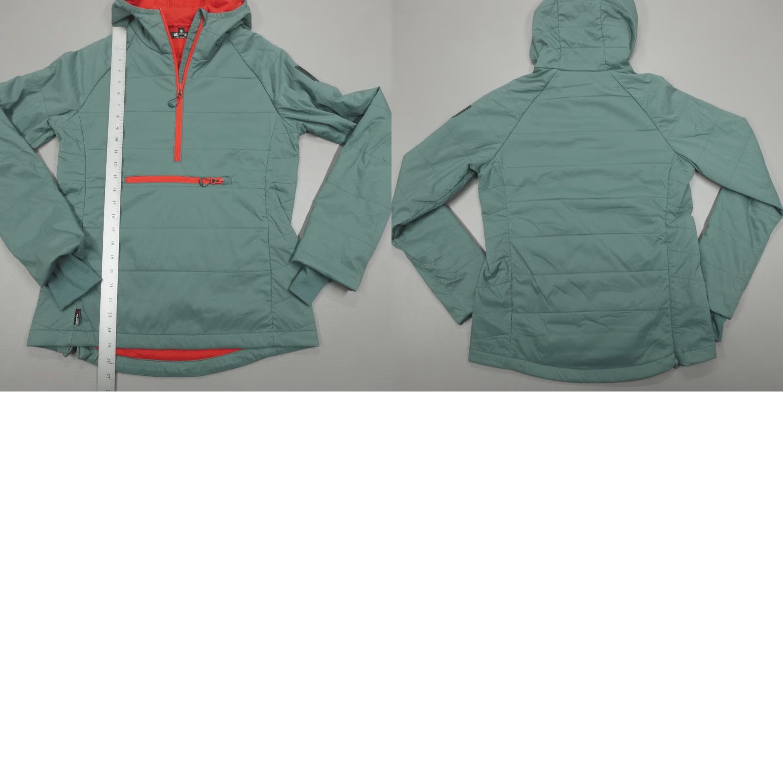 Vintage Strafe Sunnyside Alpha Anorak Puffer Women's Size S 1/2 Zip Hooded Green Red Jacket Size S / US 4 / IT 40 - 8 Thumbnail