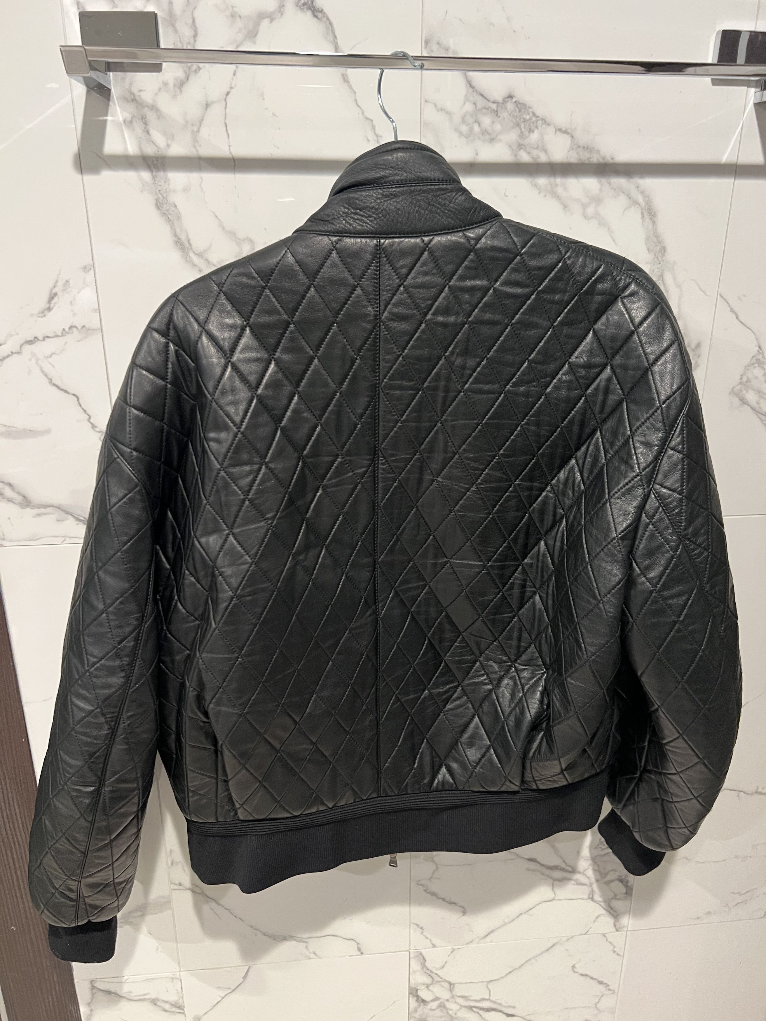 Neil Barrett Neil Barrett Lightening Bolt Leather Quilted Bomber Jacket Size US M / EU 48-50 / 2 - 7 Thumbnail