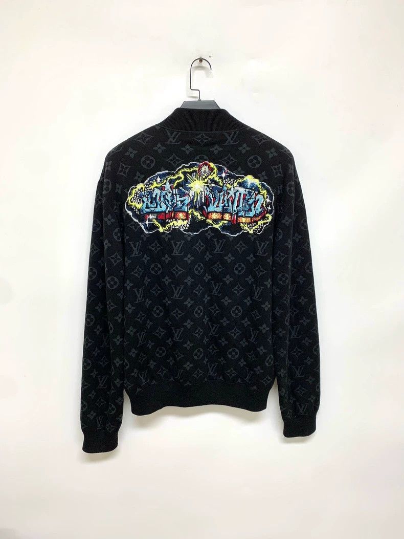 Louis Vuitton Louis Vuitton Black full-print presbyopic knit jacket Size US L / EU 52-54 / 3 - 8 Thumbnail