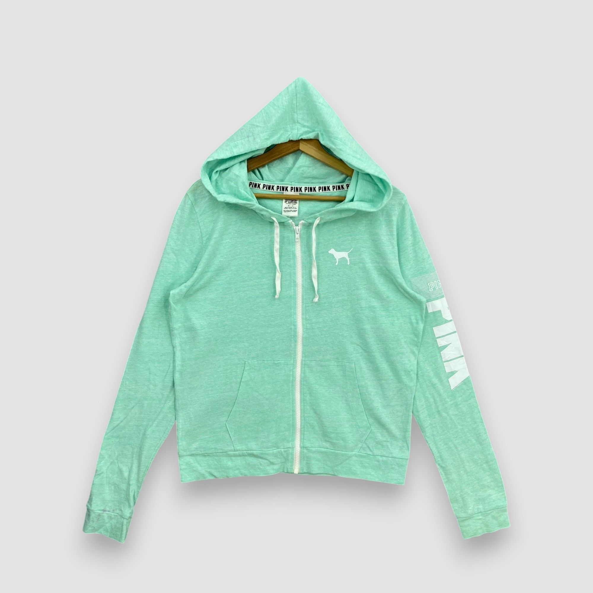 Vintage Vintage Victoria’s Secret Pink Full Zip Hoodie Sweatshirt Size M / US 6-8 / IT 42-44 - 1 Thumbnail