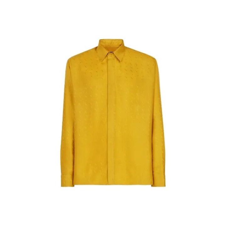 Fendi FENDI Yellow Logo Long Sleeve Shirt 0079 Size US M / EU 48-50 / 2 - 1 Thumbnail