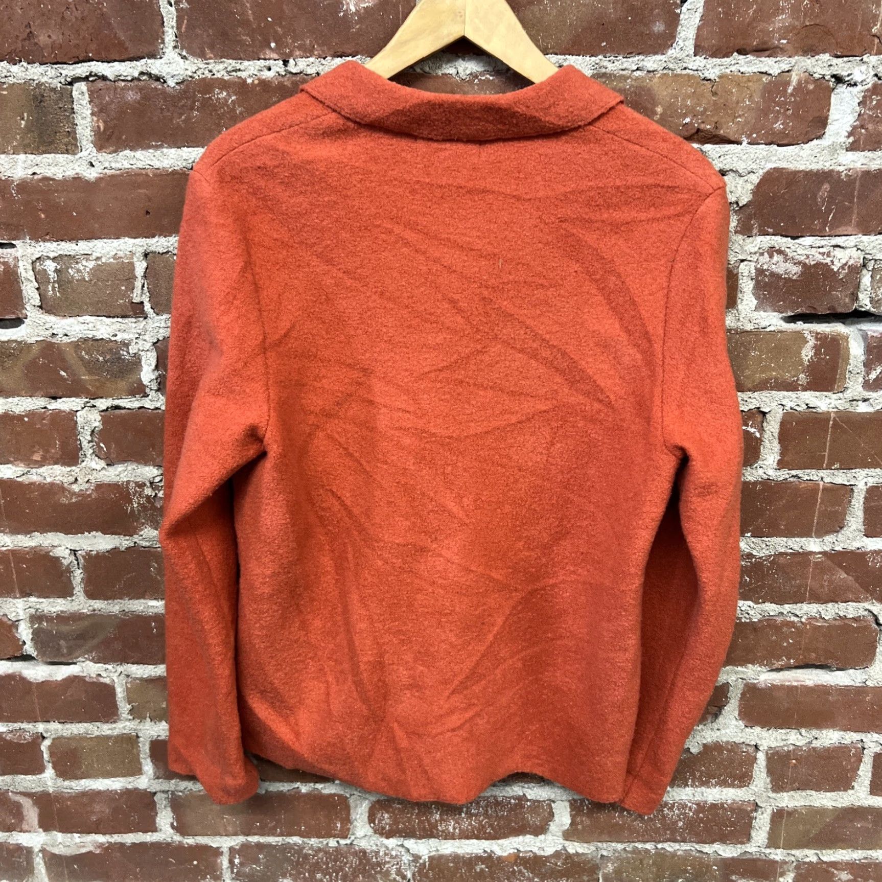 Lands' End VINTAGE Lands' End Jacket Wool Orange Button Up Womens Size 10 100% Wool Mid-Length Long Sleeve Dry Clean Only Fall Winter Women Basic Jacket Size L / US 10 / IT 46 - 3 Thumbnail
