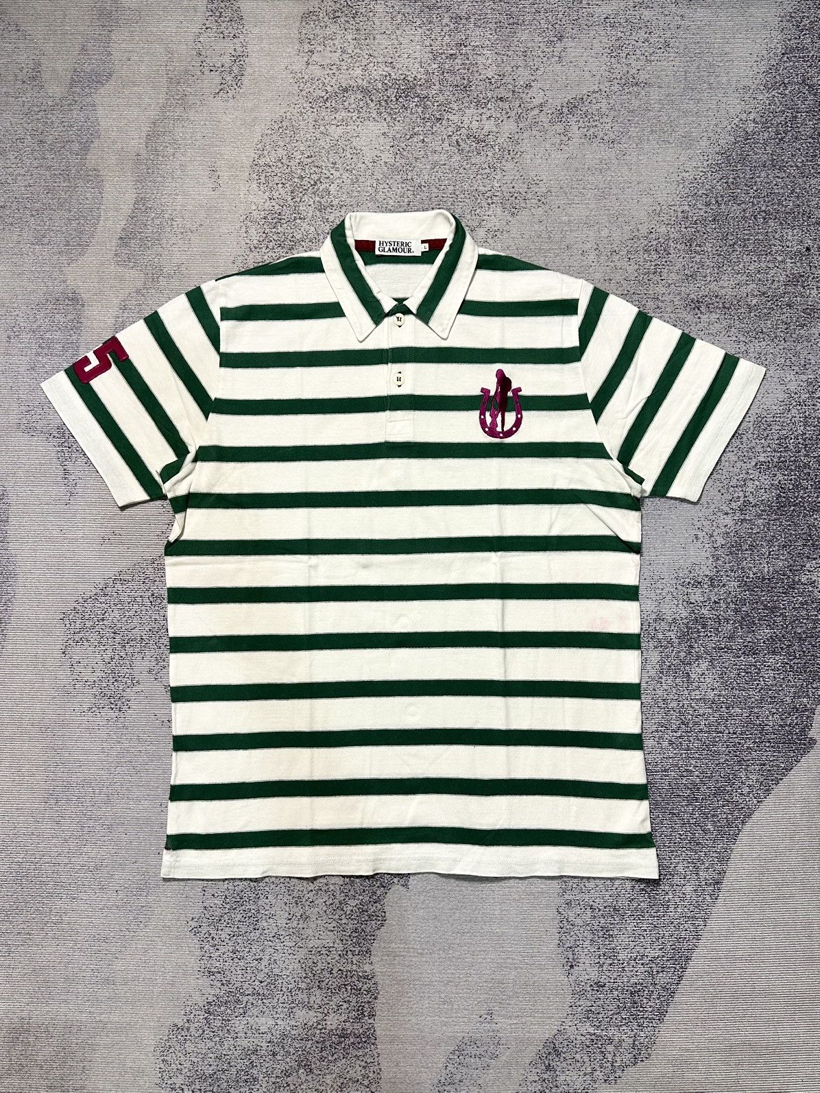 Hysteric Glamour Hysteric Glamour Stipe Polo Shirt Size US L / EU 52-54 / 3 - 1 Thumbnail