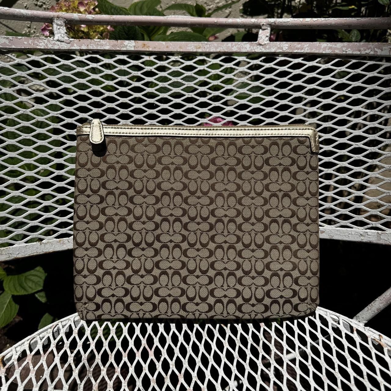Coach Y2K Coach Gold & Brown Monogramed Tablet Holder Size ONE SIZE - 1 Thumbnail