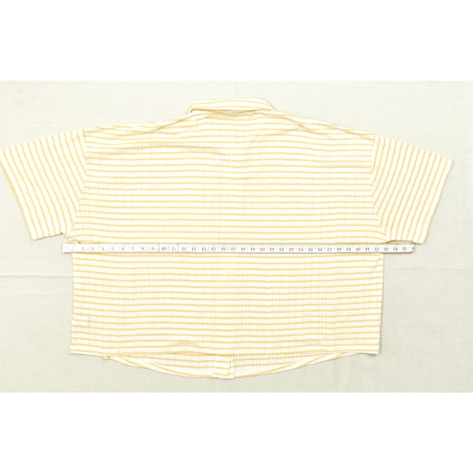 Torrid Torrid Shirt Button-Up Orange White Striped Pointelle Knit Short Sleeve Collared Button-Up Shirt Women Size 5 Plus Regular Spring Summer Casual Size S / US 4 / IT 40 - 3 Thumbnail