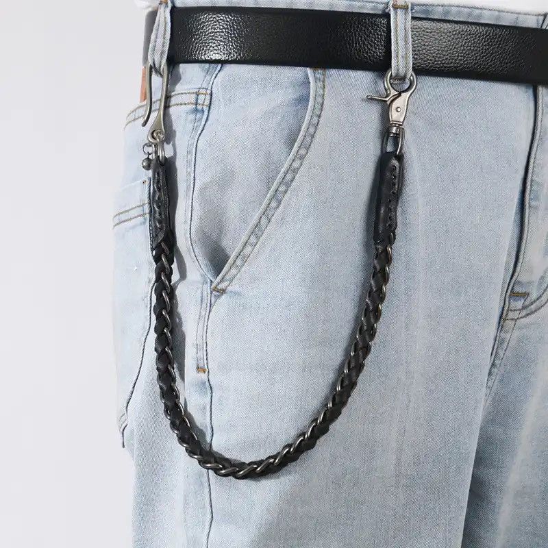 Vintage Punk Rock Leather Metal Pants Waist Chain Size ONE SIZE - 1 Thumbnail