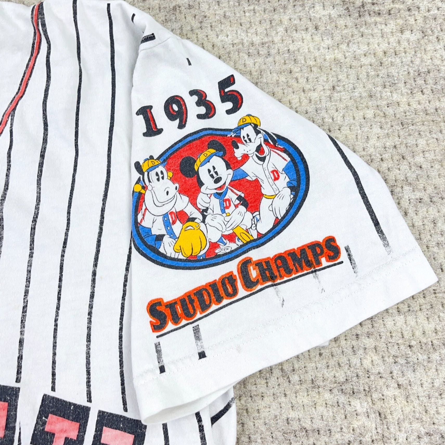 Disney VINTAGE Disney Mickey Mouse T-Shirt Men Large Short Sleeve Graphic Print 90s All Over White Size US L / EU 52-54 / 3 - 4 Thumbnail
