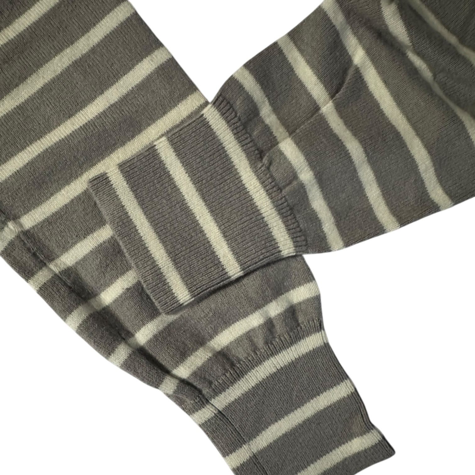 Banana Republic Banana Republic Light Gray White Striped Cardigan Button M Size M / US 6-8 / IT 42-44 - 4 Thumbnail