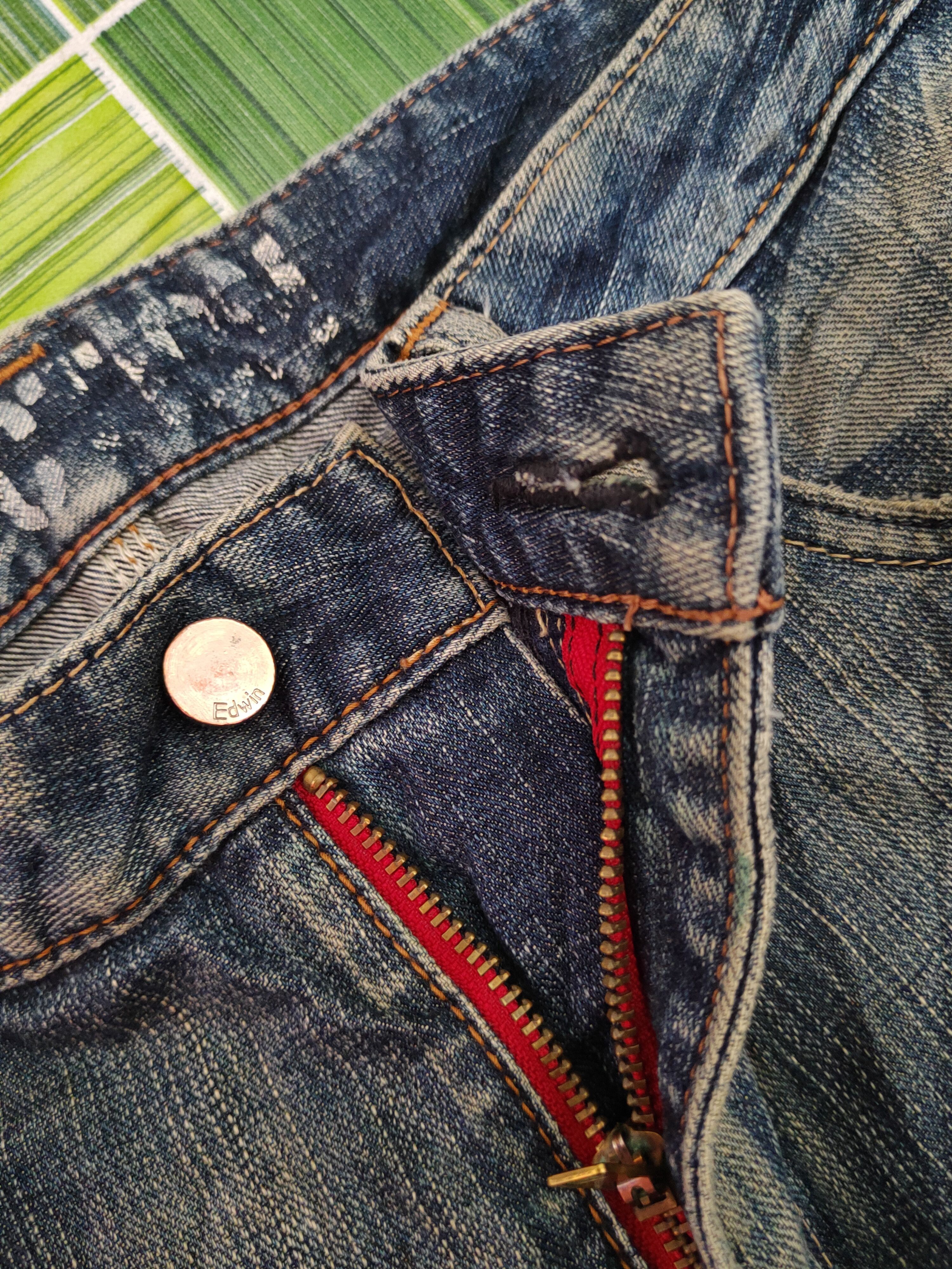 Edwin Edwin E Function Blue Faded Distressed Ripped Jeans #S1681 Size US 33 - 14 Thumbnail
