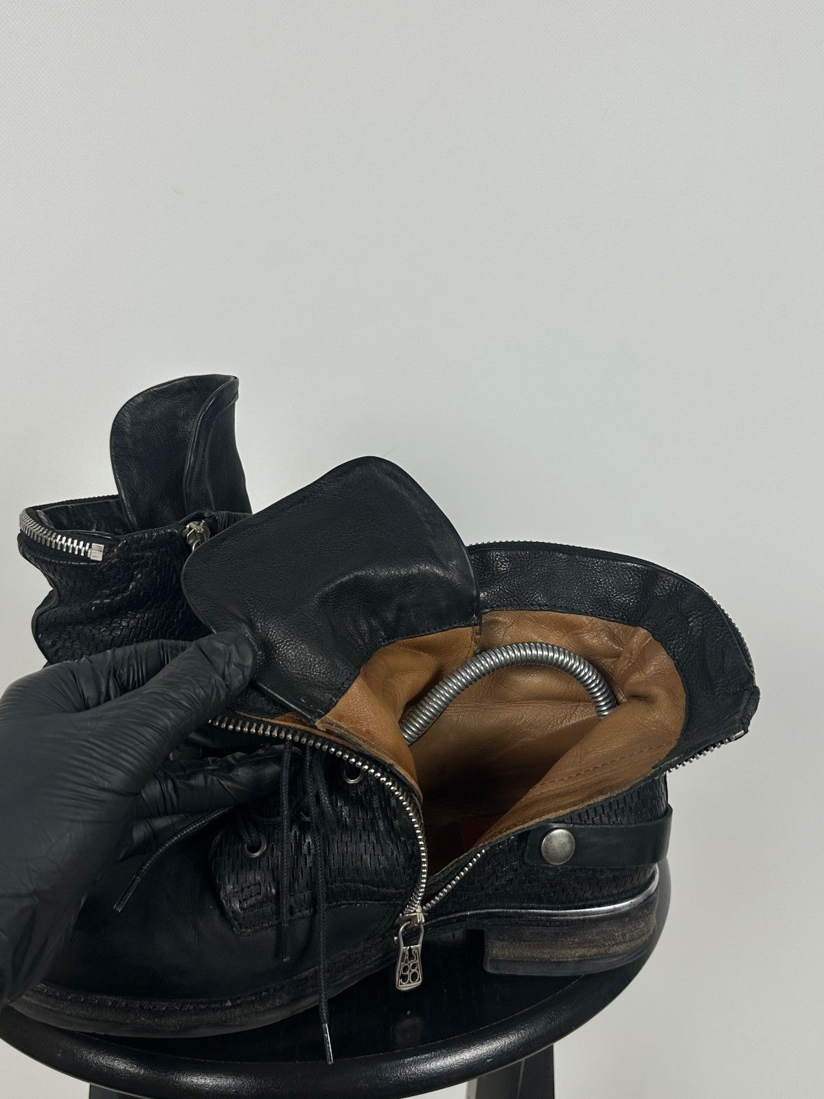 A.S.98 A.S.98. Airstep Black Leather Biker Zip Buckle Ankle Boots Size US 8 / IT 38 - 20 Thumbnail