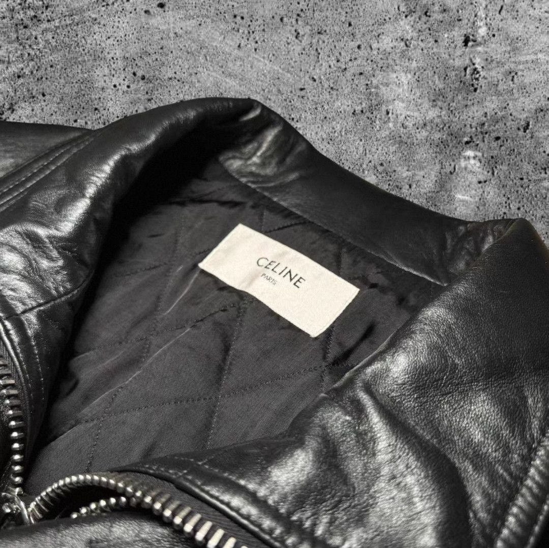 Celine CELINE Paris Black Leather Moto Jacket Size US M / EU 48-50 / 2 - 4 Thumbnail
