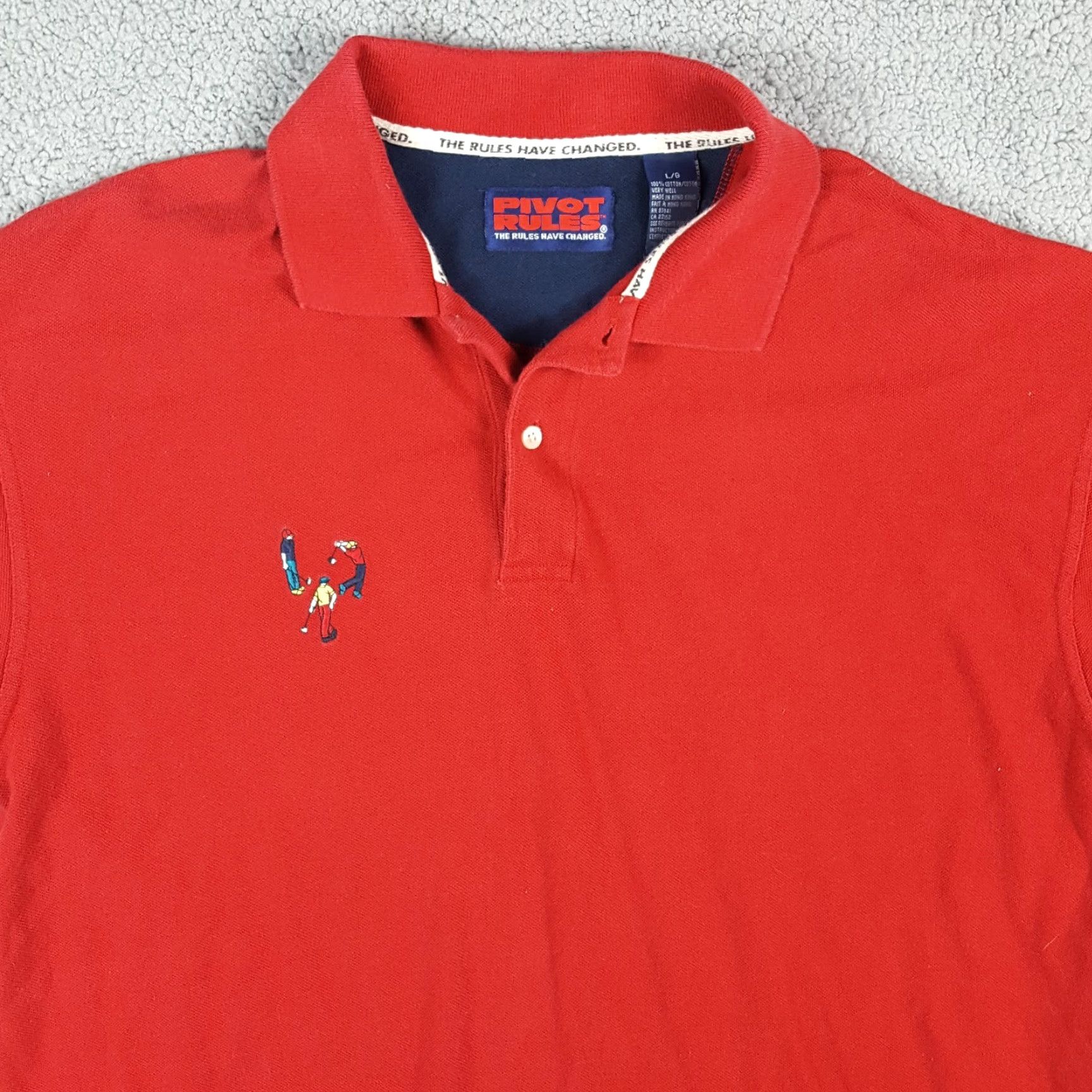 Vintage VINTAGE Pivot Rules Golf Polo Shirt Mens L Red Short Sleeve Button Collar 90s Preppy Embroidered Polo Shirt Mens Size US L / EU 52-54 / 3 - 2 Thumbnail