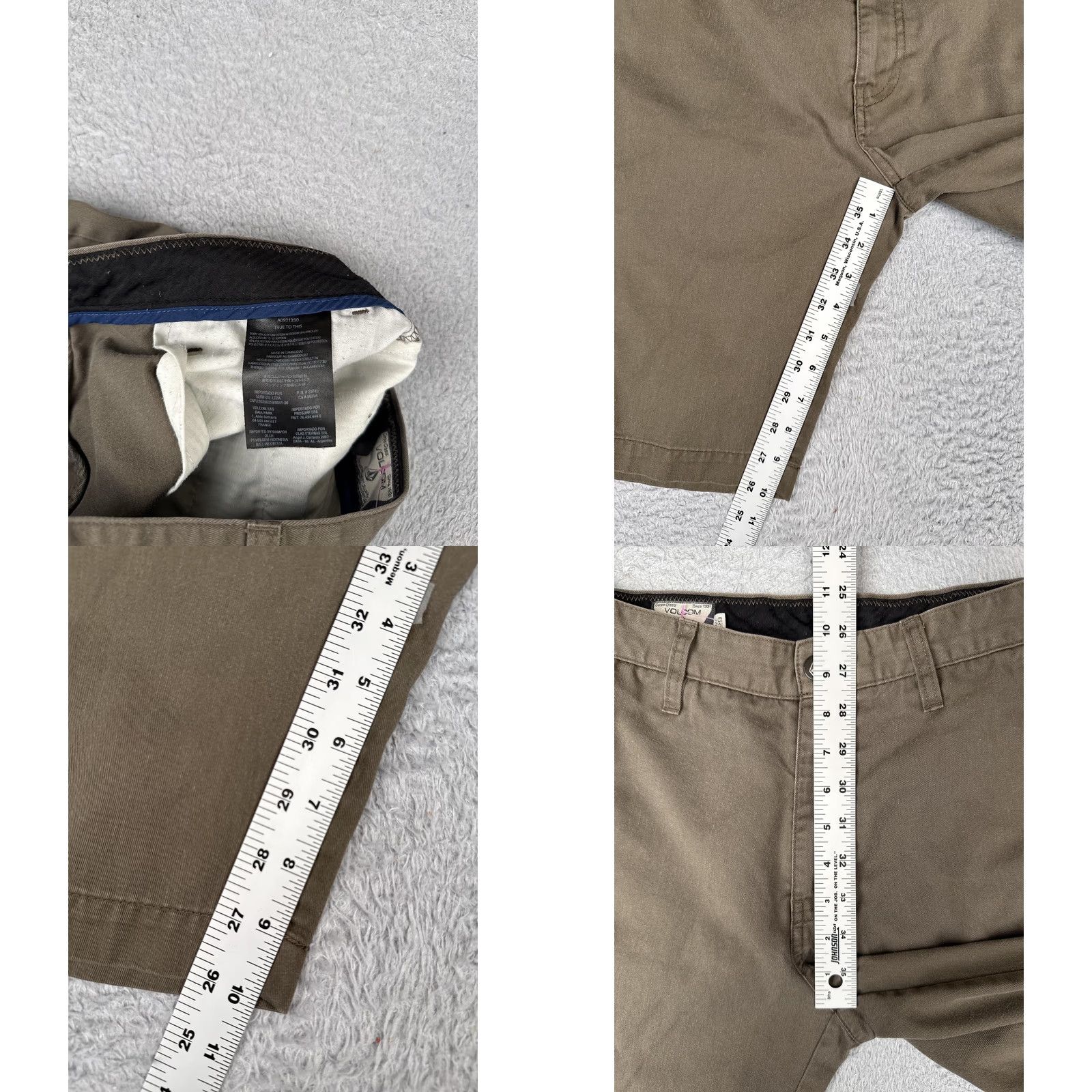 Volcom Volcom Mens Shorts 32 Brown Stretch Chino Flat Front 10 Inseam Casual Summer Size US 32 / EU 48 - 8 Thumbnail