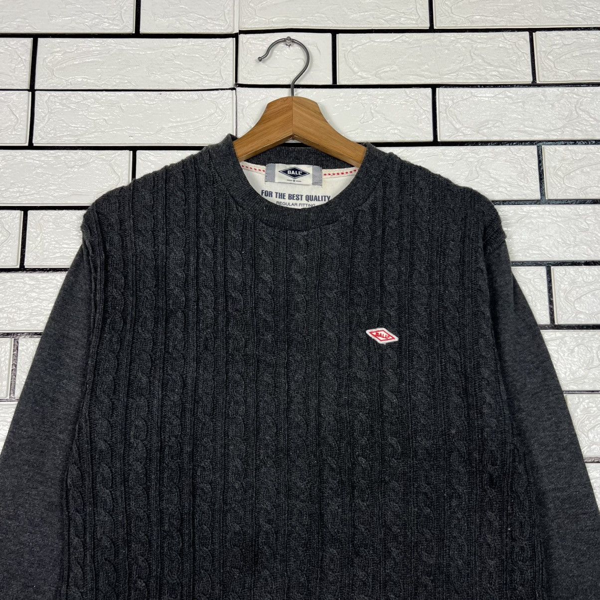 Japanese Brand BALL Hybrid Knitted Crewneck Sweatshirt #4101-C186 Size US M / EU 48-50 / 2 - 2 Thumbnail