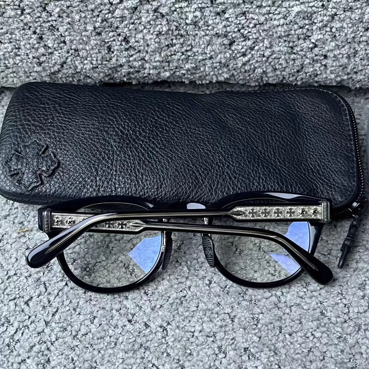 Chrome Hearts Chrome Hearts Black Logo Round Acetate Optical Frame 49 Size ONE SIZE - 7 Thumbnail