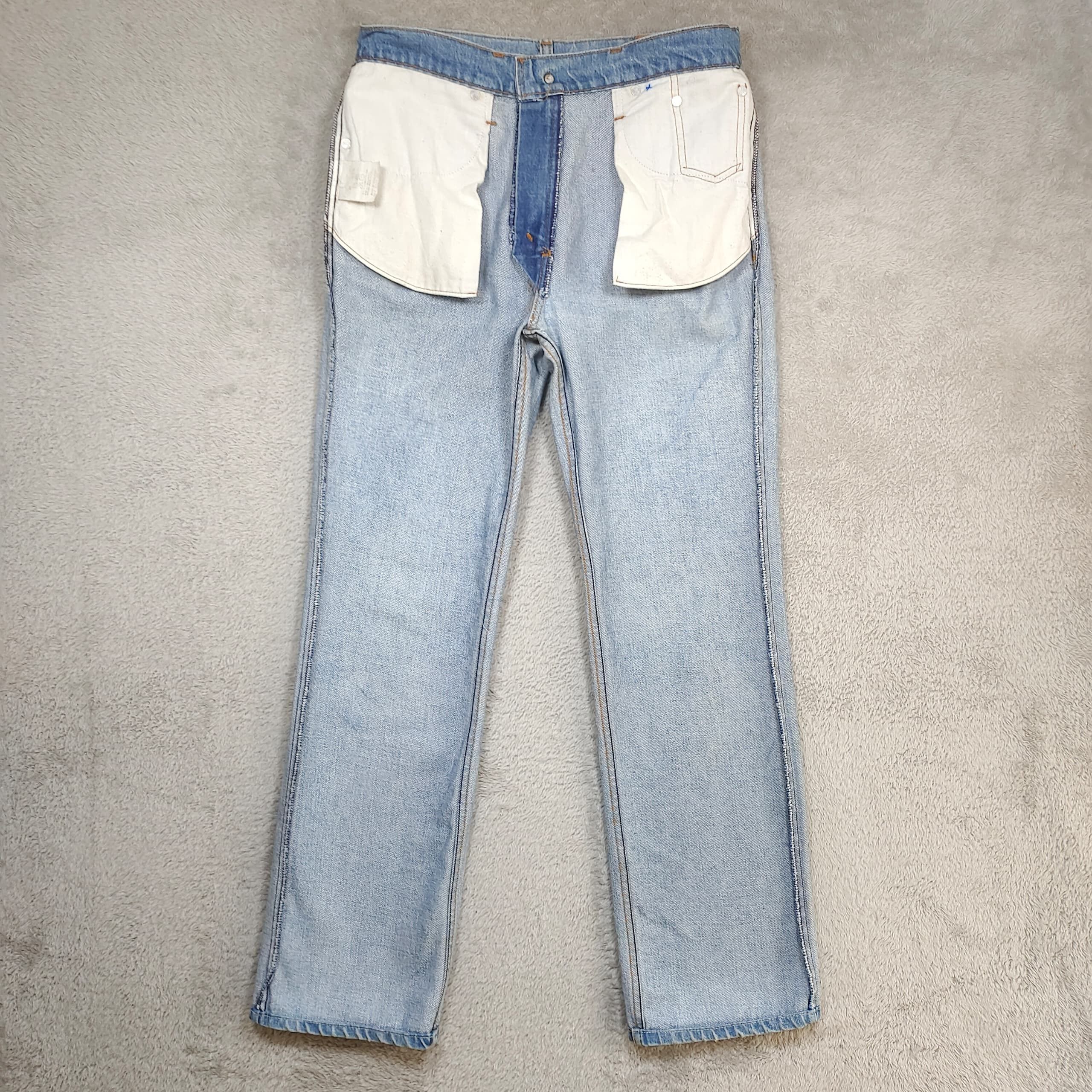 Levi's Levi’s 90s 505 – Ice-Blue Honeycomb Fade, Hong Kong-Made Size US 34 / EU 50 - 15 Thumbnail
