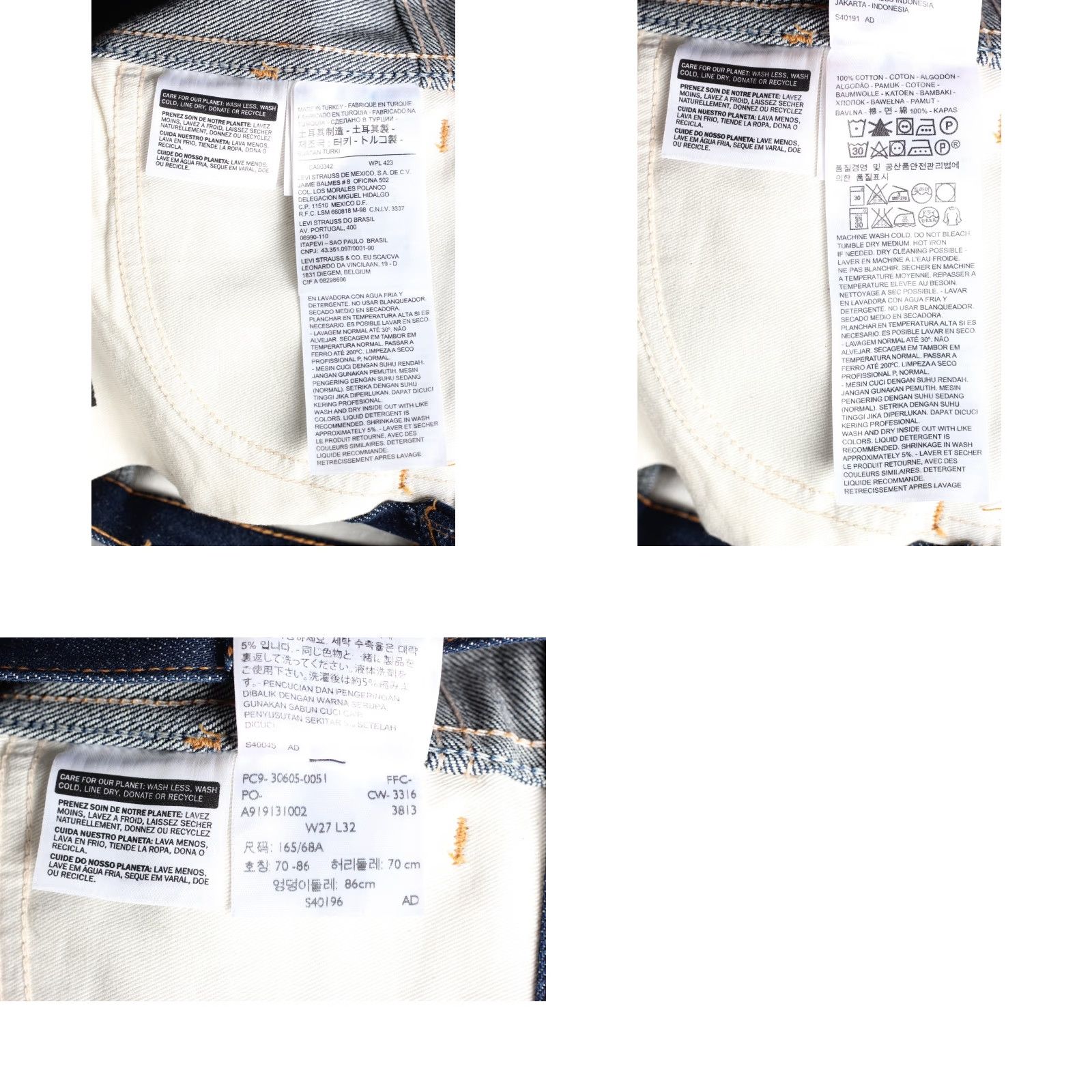 Levi's VINTAGE LEVI’S? 606 Orange Big E Jeans Men 27W 32L Zip 5-Pocket Denim Slim Tapered Shirt Hats Size US 27 - 8 Thumbnail