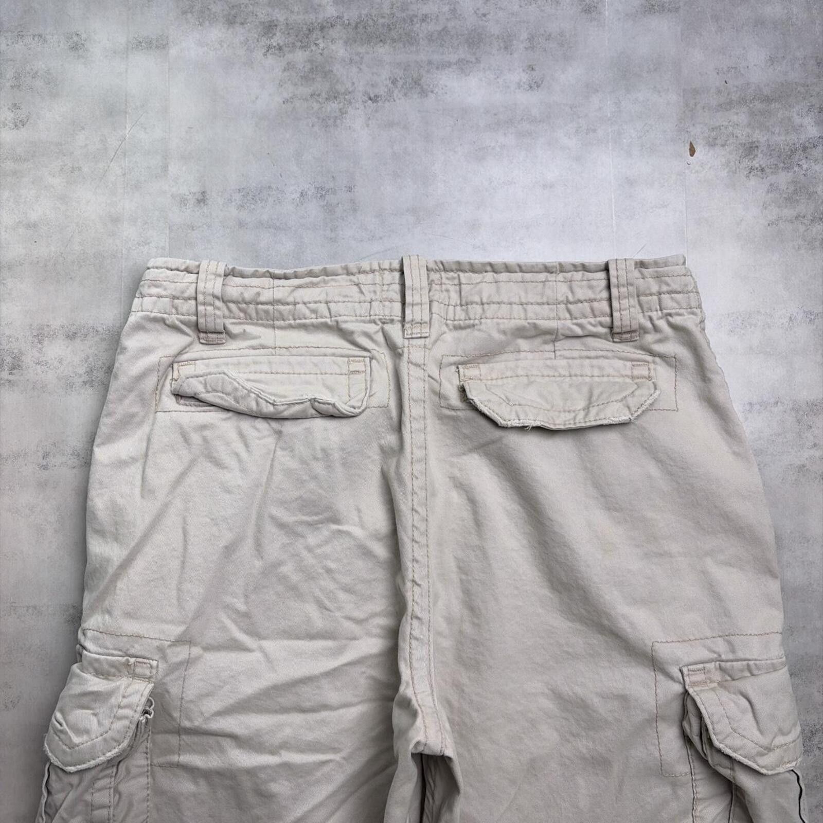 Aeropostale Y2K Beige Aeropostale Grunge Baggy Cargo Skater Shorts Size US 34 / EU 50 - 3 Thumbnail