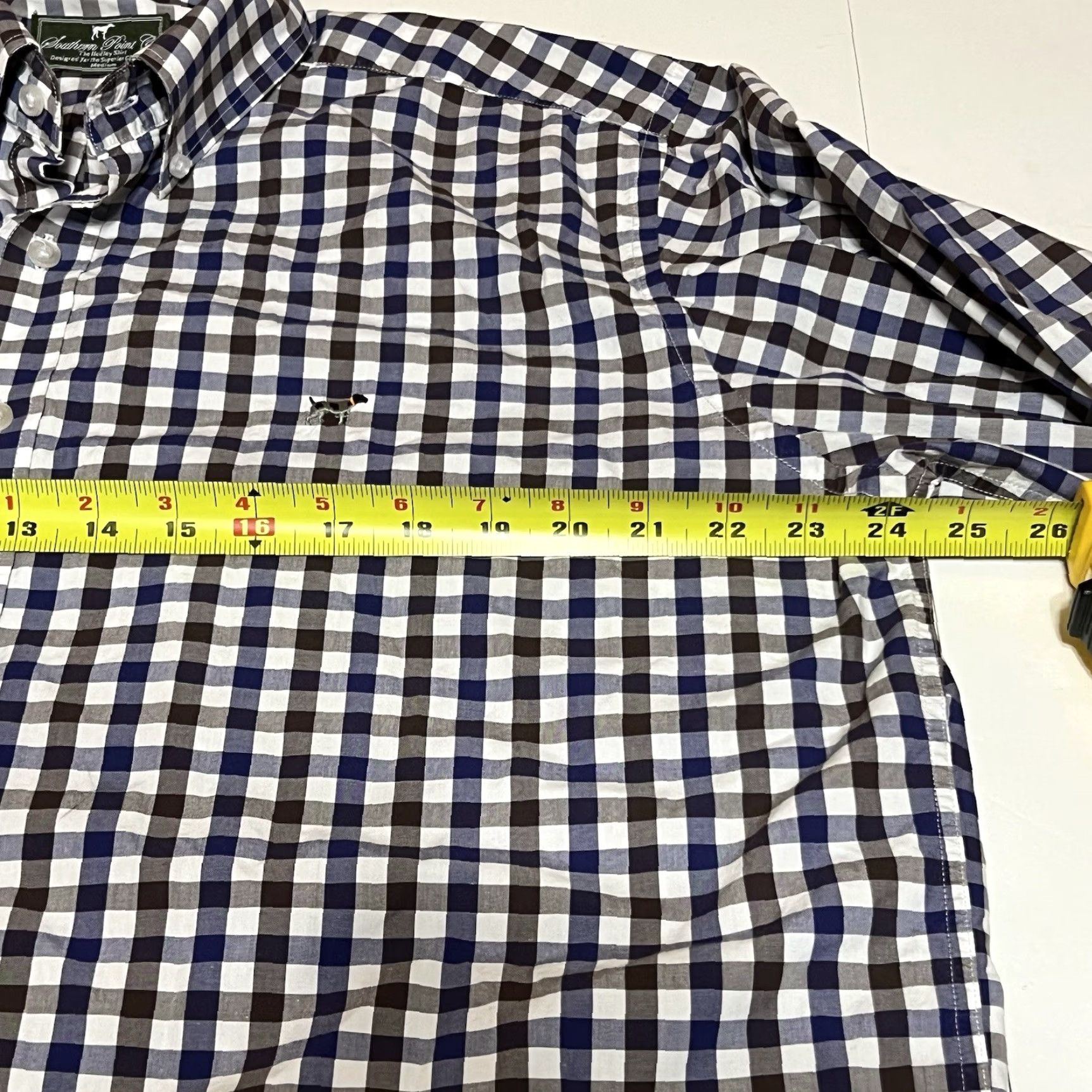 CO Southern Point Co The Hadley Shirt Mens M Long Sleeve Button-Up Blue Check Size US M / EU 48-50 / 2 - 6 Thumbnail