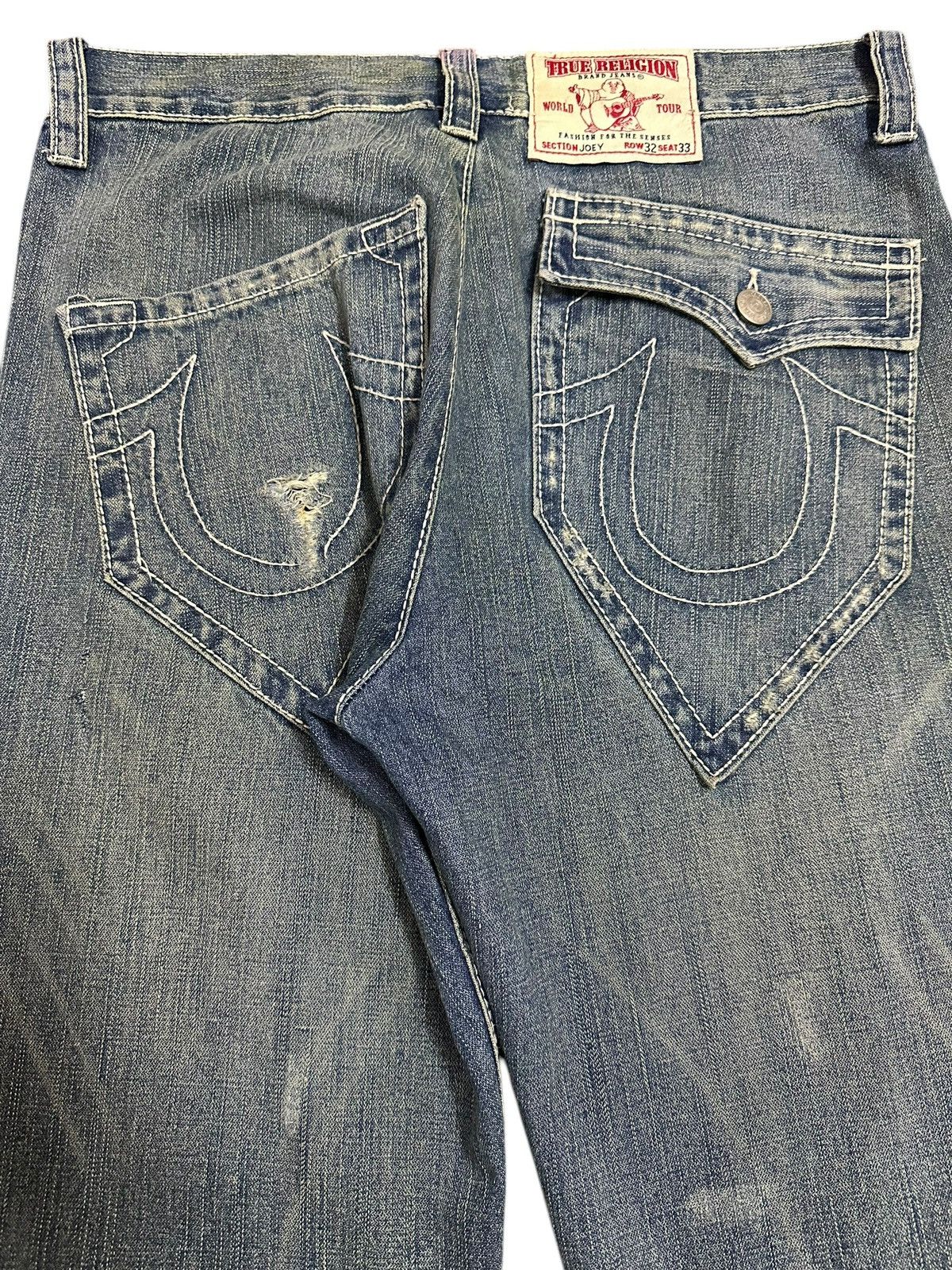 Japanese Brand Vintage True Religion Blue Wash Style Loose Jeans Size US 36 / EU 52 - 6 Thumbnail