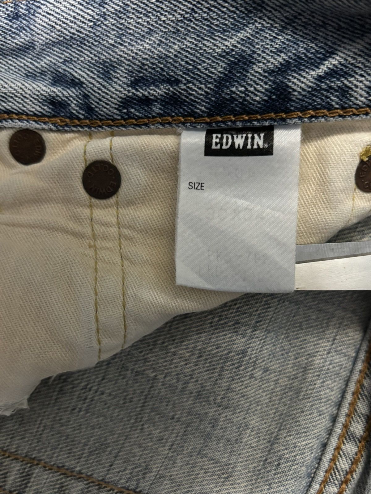 Edwin Vintage Edwin 505X Selvedge Blue Washed Straight Leg Jeans Size US 30 / EU 46 - 21 Thumbnail