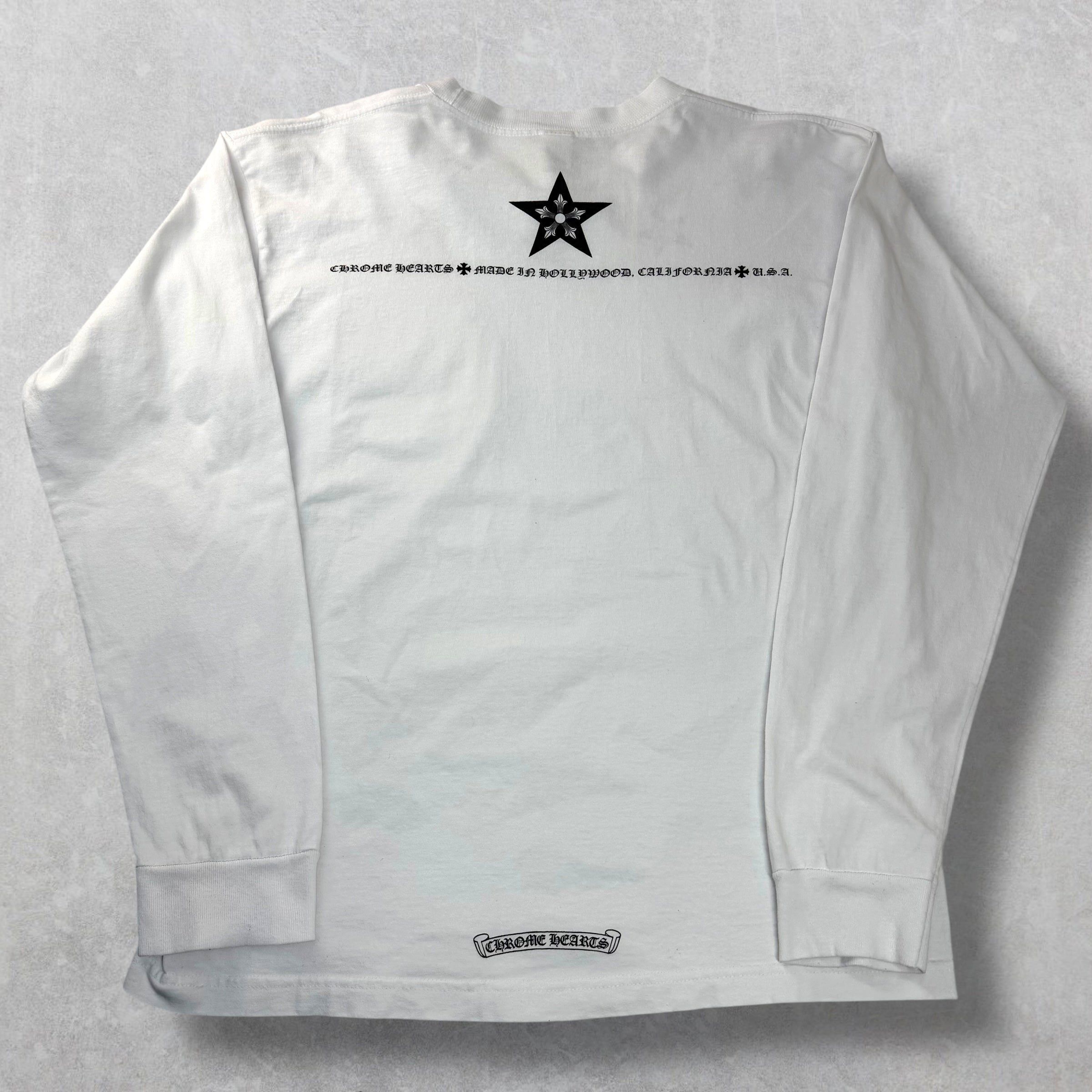 Chrome Hearts Vintage Chrome Hearts Star Collar Long Sleeve White L Size US L / EU 52-54 / 3 - 2 Thumbnail