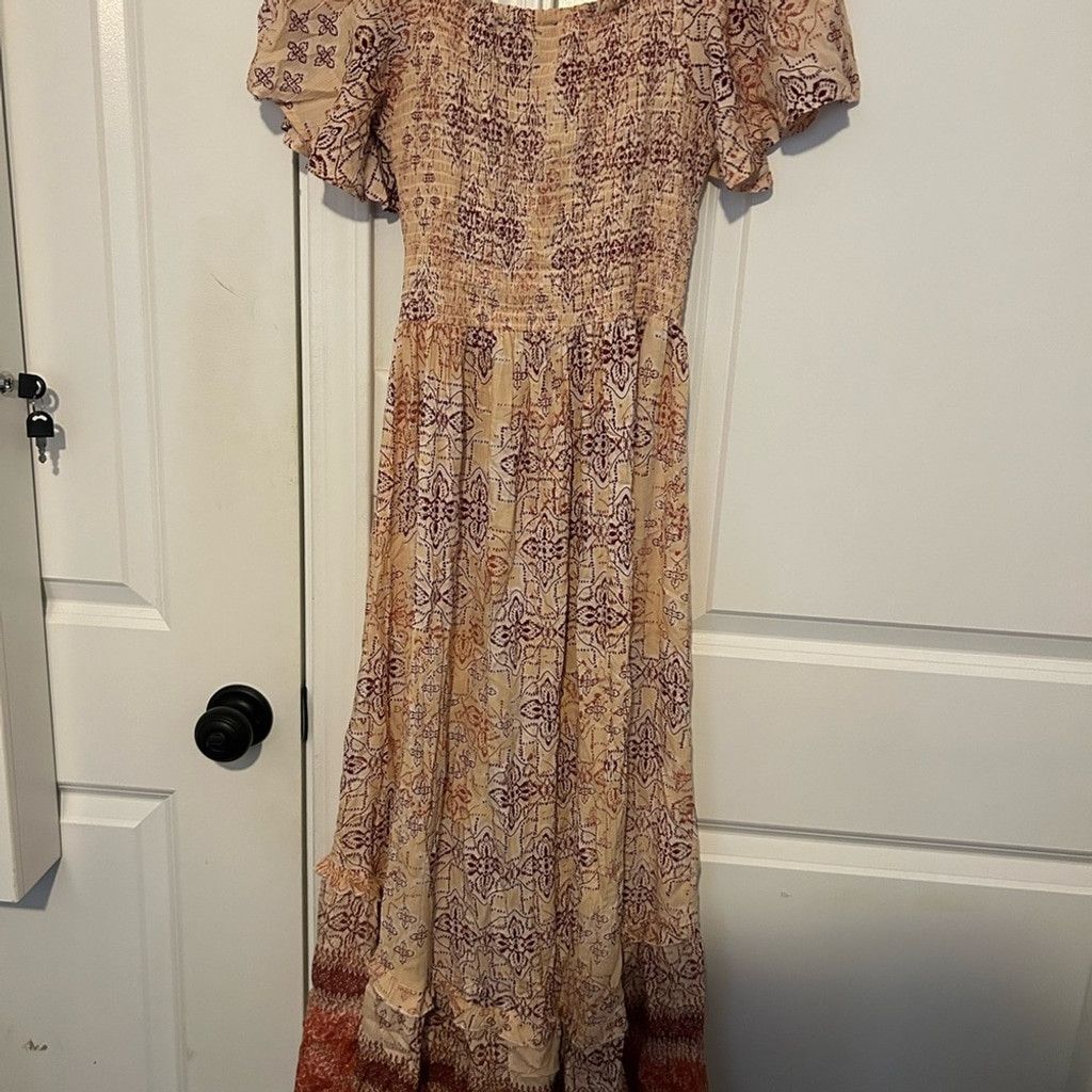 Other Angie Women's Cream and Red Maxi Dress Size S / US 4 / IT 40 - 3 Thumbnail