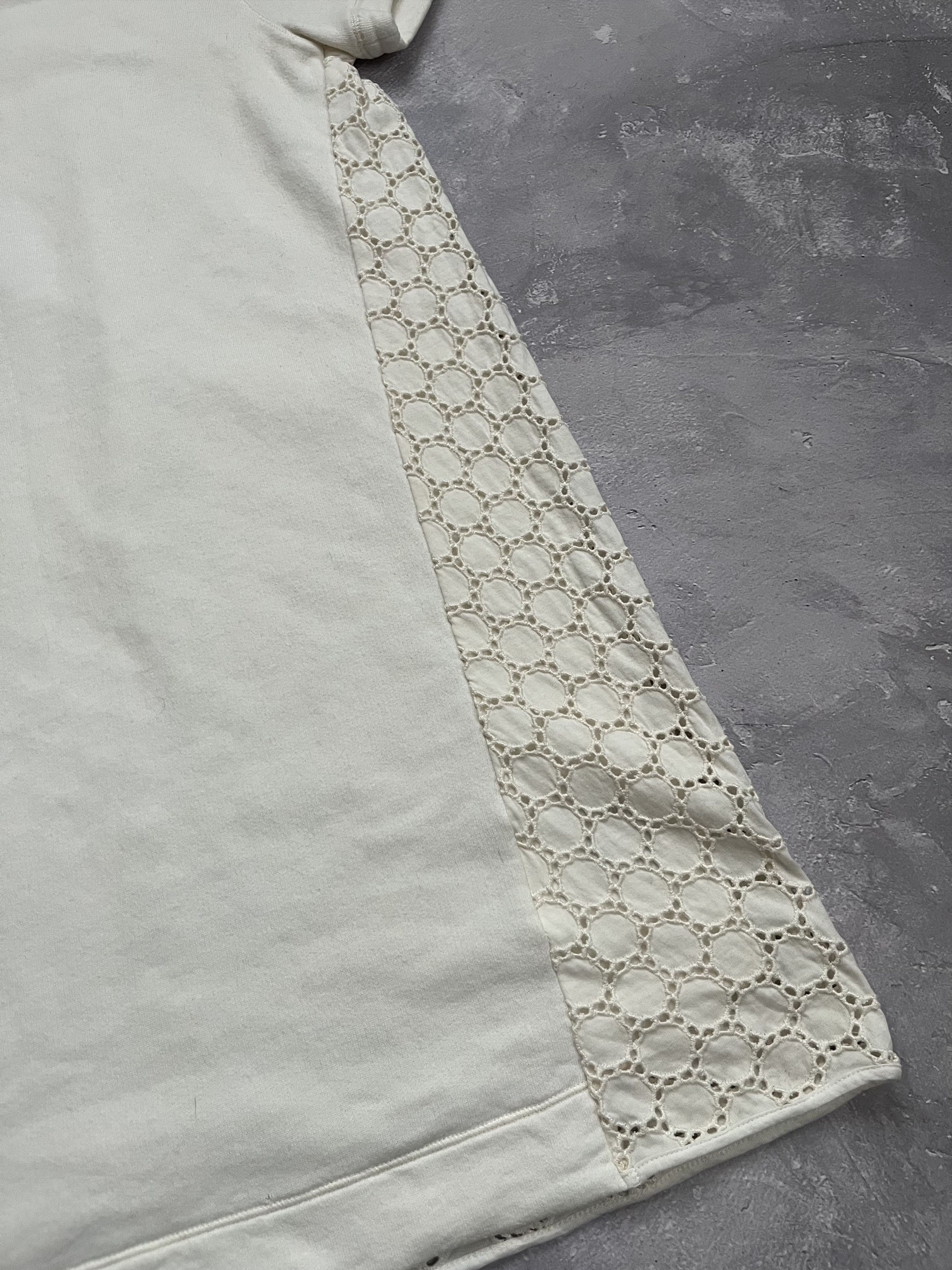 Moncler Moncler XS Cream Lace Panel Dress T-Shirt Logo Patch Size XS / US 0-2 / IT 36-38 - 4 Thumbnail