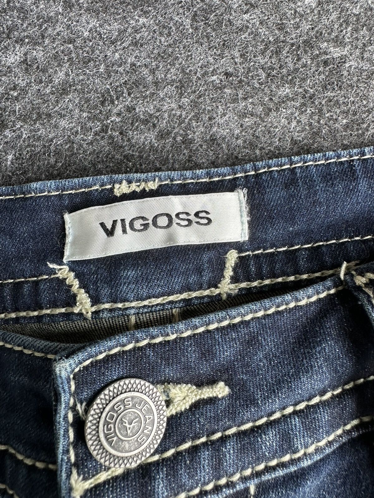 If Six Was Nine Vigoss Flare Baggy Blue Washed Denim D463 Size US 35 - 10 Thumbnail