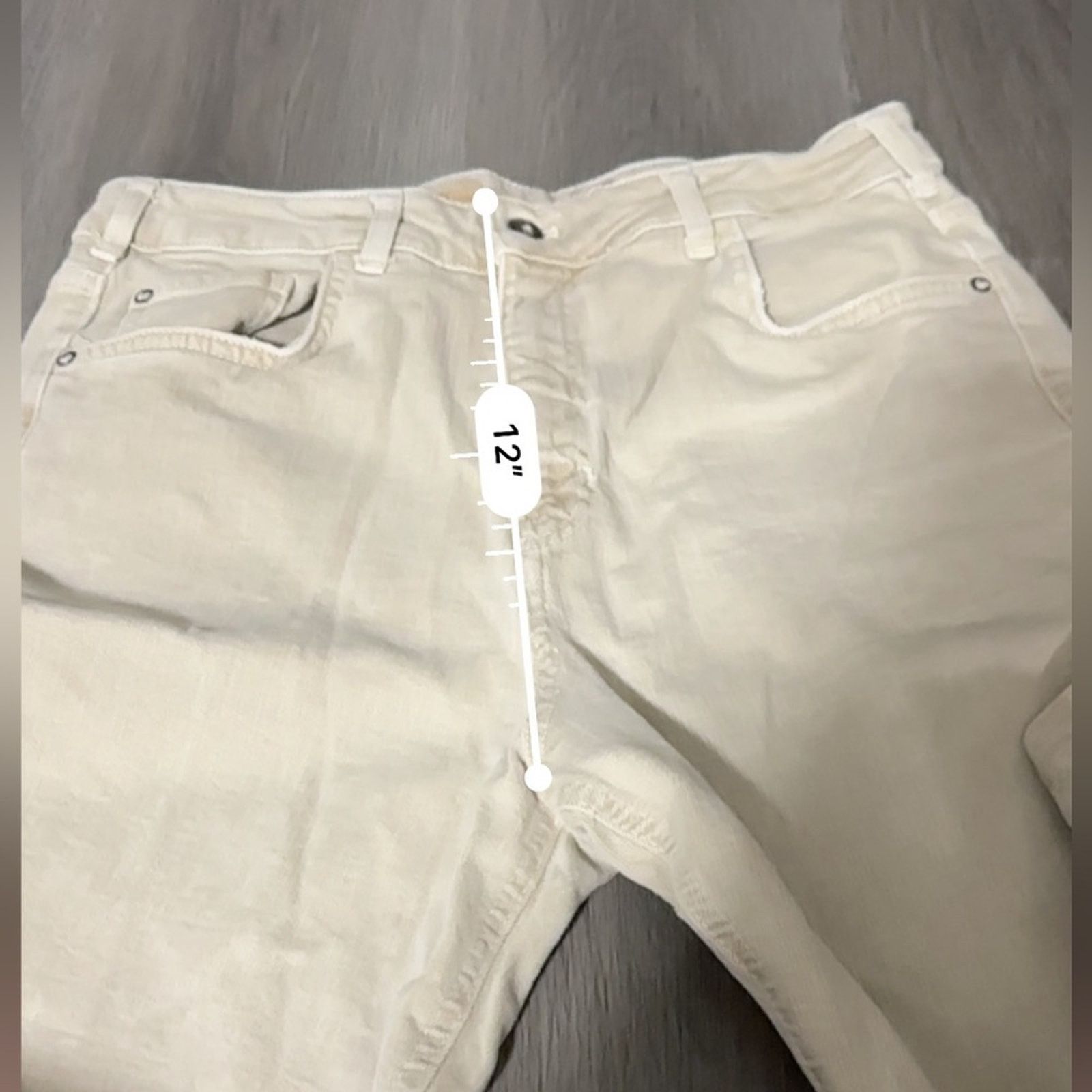 Anthropologie Anthropologie Pilcro Cream Vintage Straight Raw Hem Jeans Size 32" / US 10 / IT 46 - 11 Thumbnail