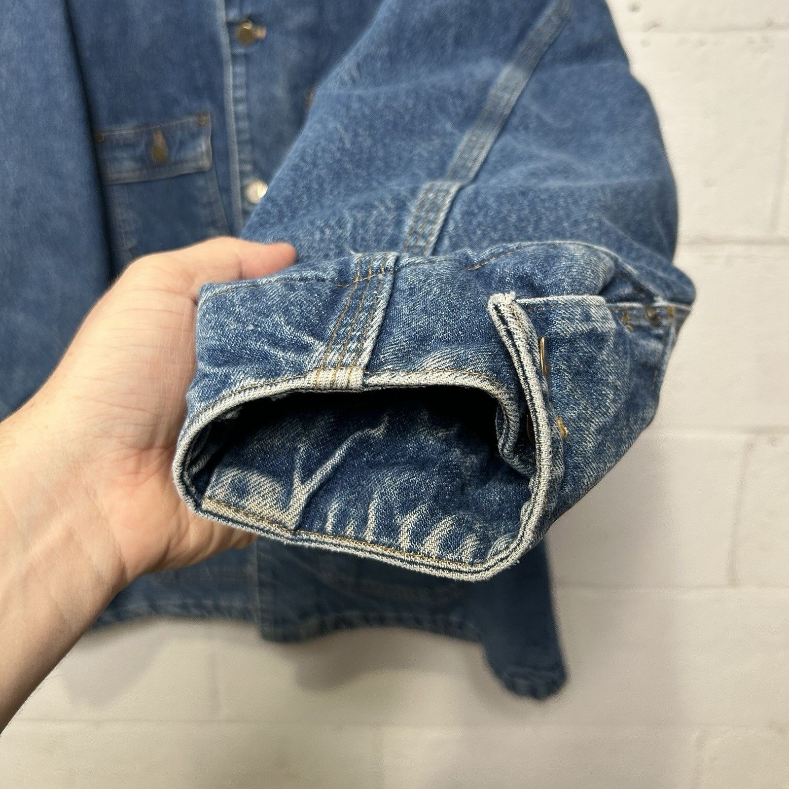 Carhartt Vintage Carhartt Blanket-Lined Denim Chore Coat “Darkstone” Size US XL / EU 56 / 4 - 4 Thumbnail
