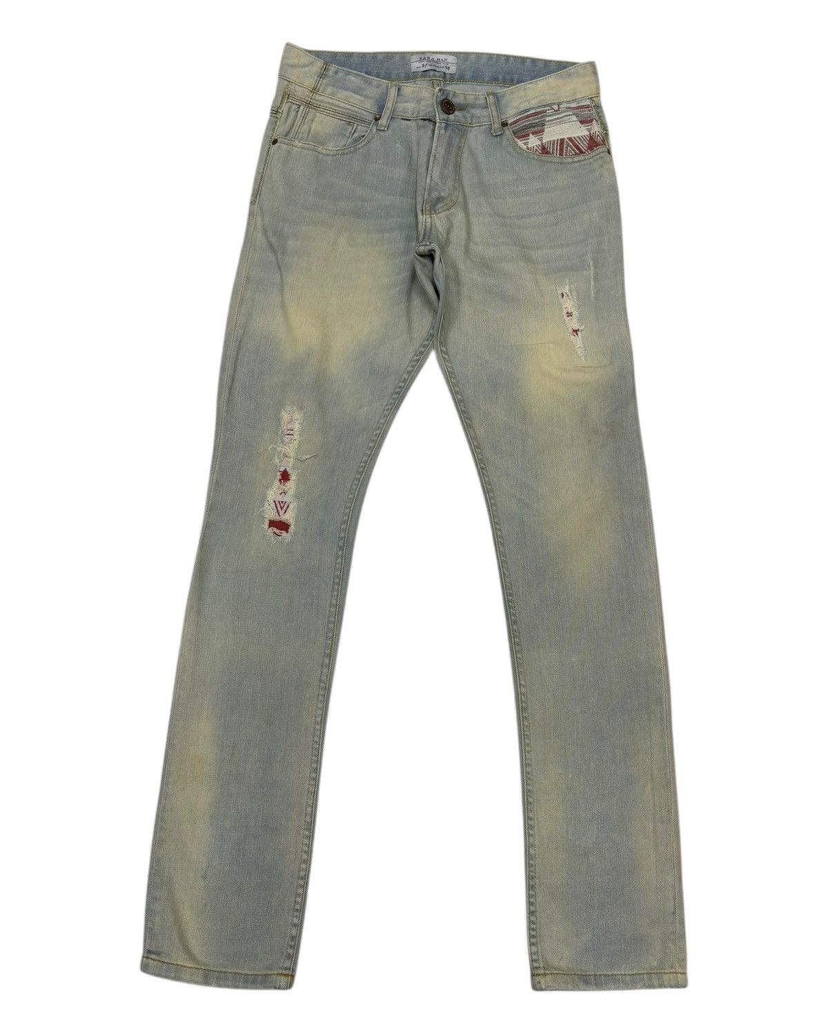 Kapital × Zara ZARA JEANS MUD WASH DISTRESSED DENIM Size US 30 / EU 46 - 8 Thumbnail