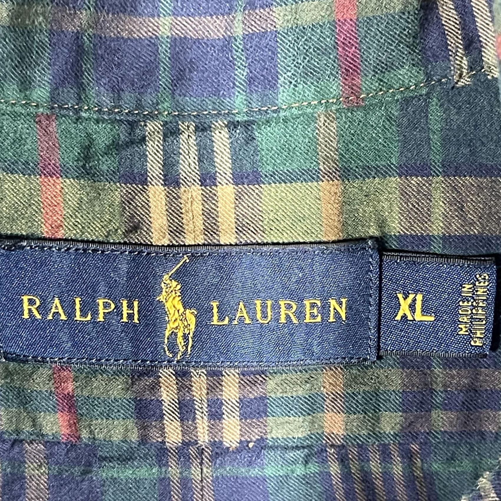 Ralph Lauren Ralph Lauren Shirt Mens XL Green Blue Plaid Button-Down Pony Logo Long Sleeve Size US XL / EU 56 / 4 - 4 Thumbnail