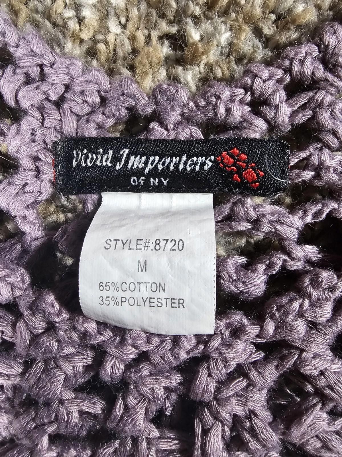 Designer Vivid Importers NY Laven Western Boho Crocheted Purple Top M Size M / US 6-8 / IT 42-44 - 2 Thumbnail