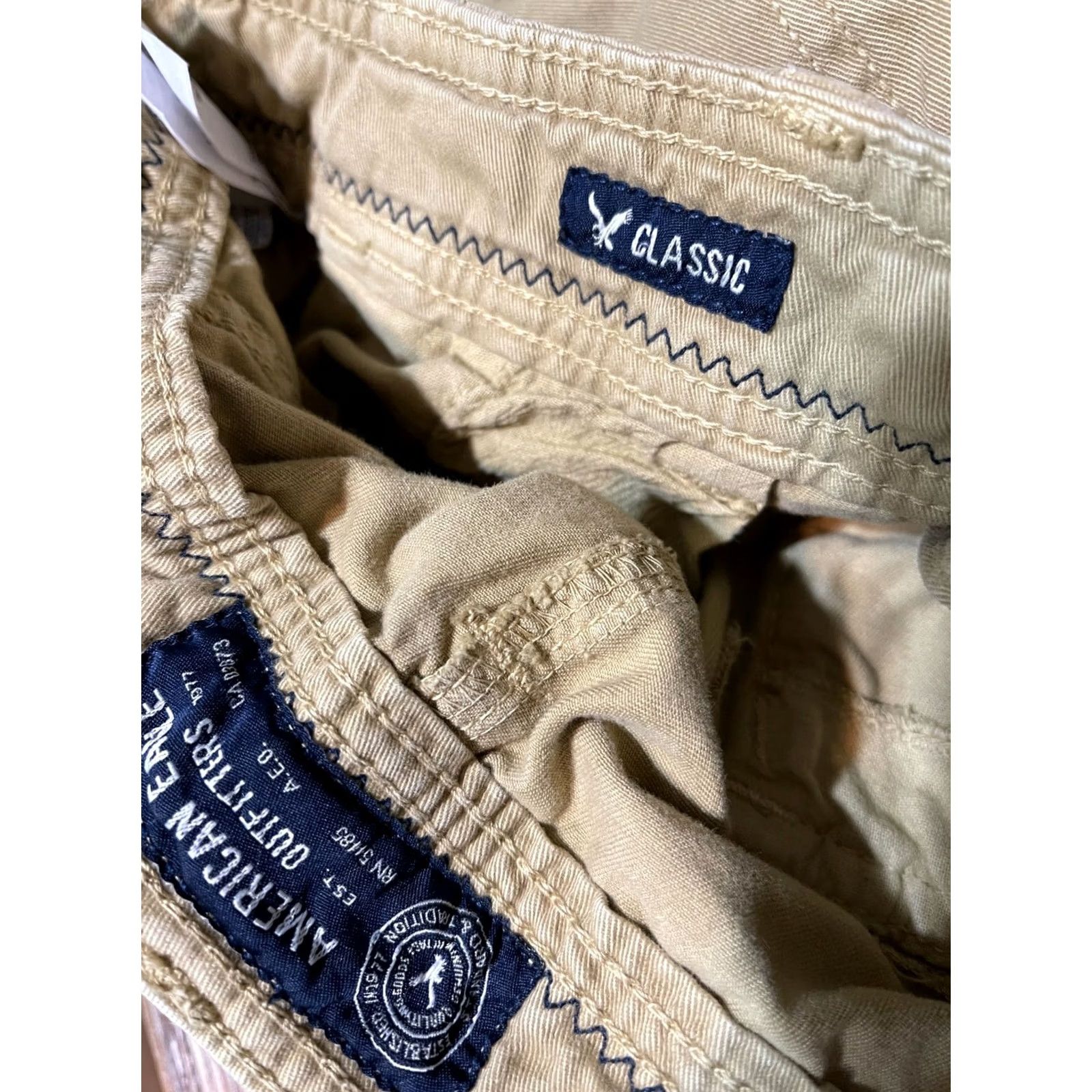 American Eagle Outfitters American Eagle Outfitters Cargo Shorts Men's 30 Beige Classic Fit Pockets Military Size US 31 - 5 Thumbnail