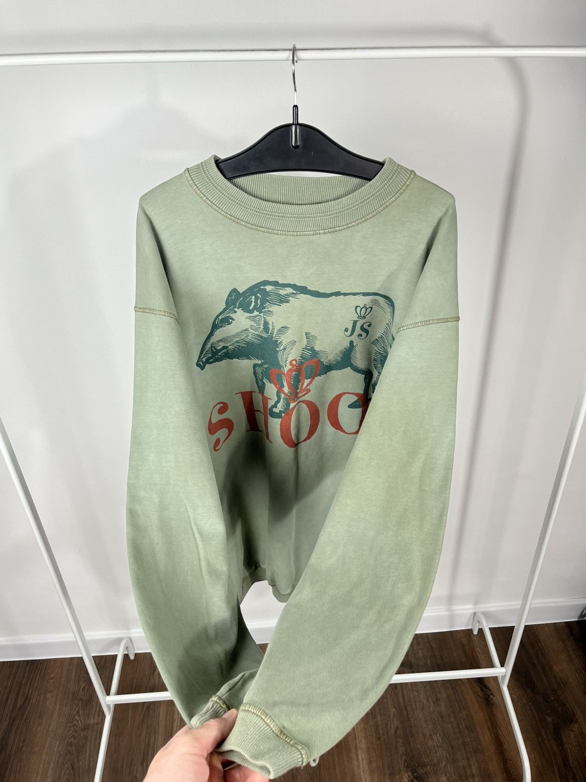 JET SET Jet Set Vintage Green Pig Graphic Sweatshirt Crewneck Size 4 Size US XL / EU 56 / 4 - 9 Thumbnail
